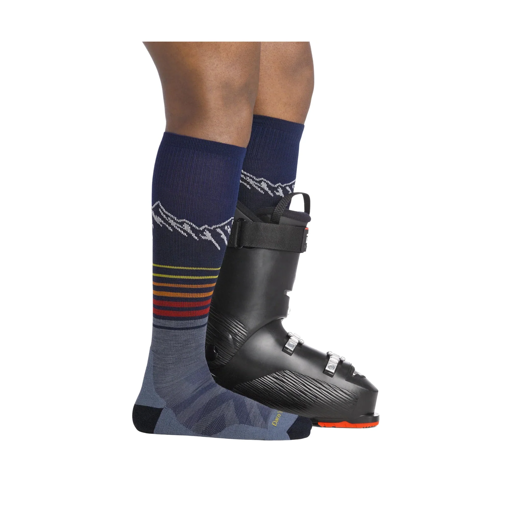 Darn Tough Vermont Men's Steep Lines Over The Calf Lightweight Ski and Snowboard Socks - Eclipse - Image 3