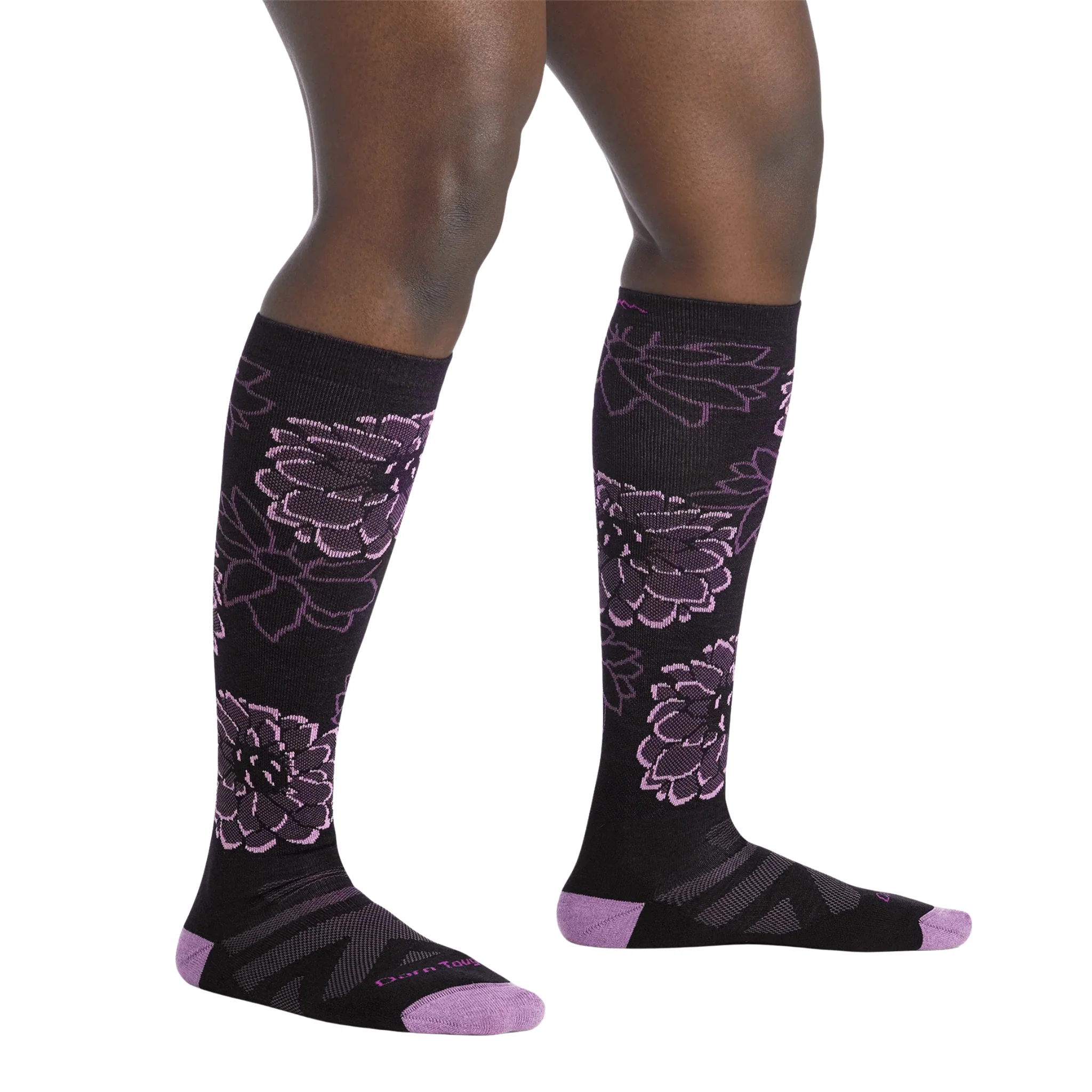 Darn Tough Vermont Women's Dahlia Over The Calf Midweight Ski and Snowboard Socks - Black - Image 2