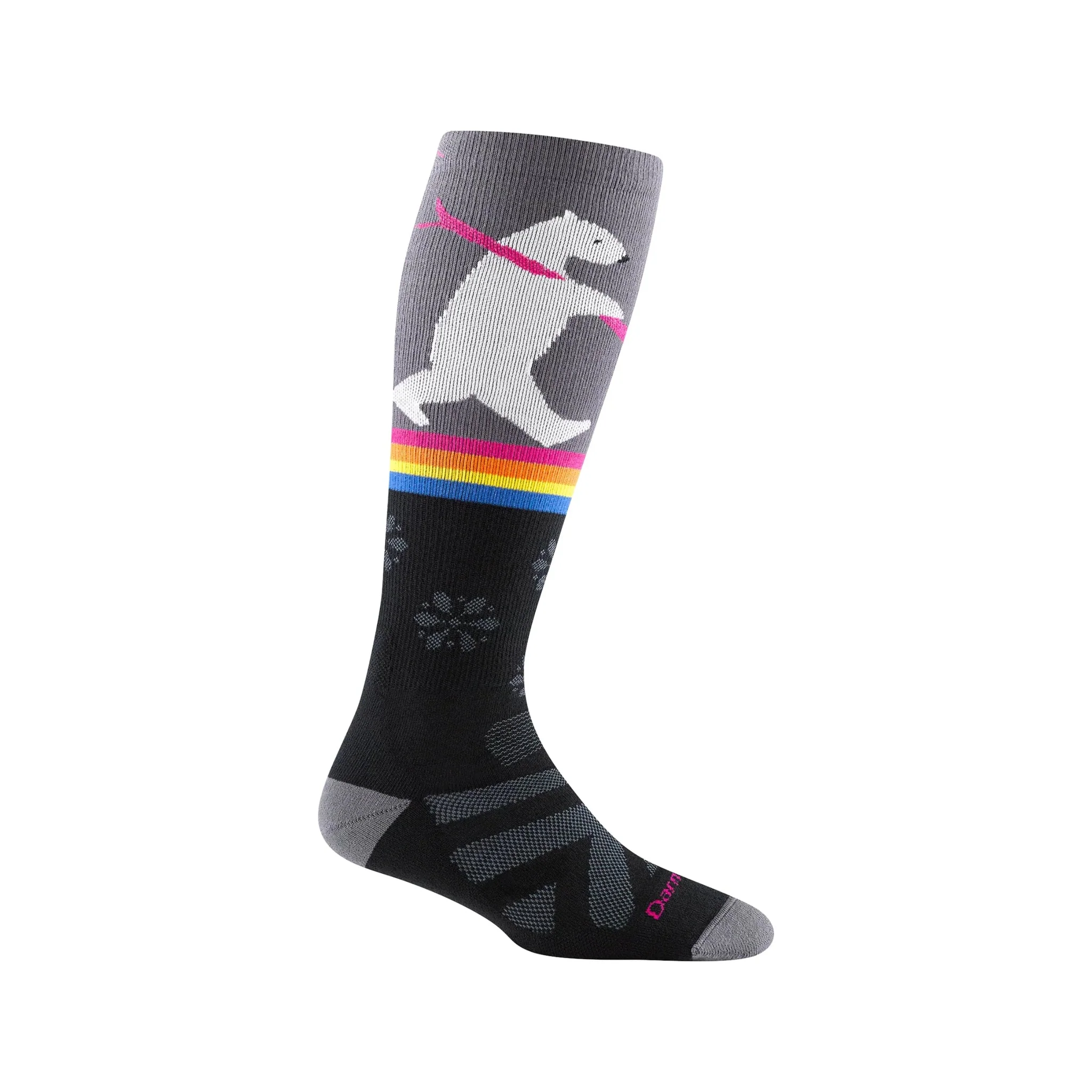 Darn Tough Vermont Women's Due North Over The Calf Midweight Ski and Snowboard Socks - Black