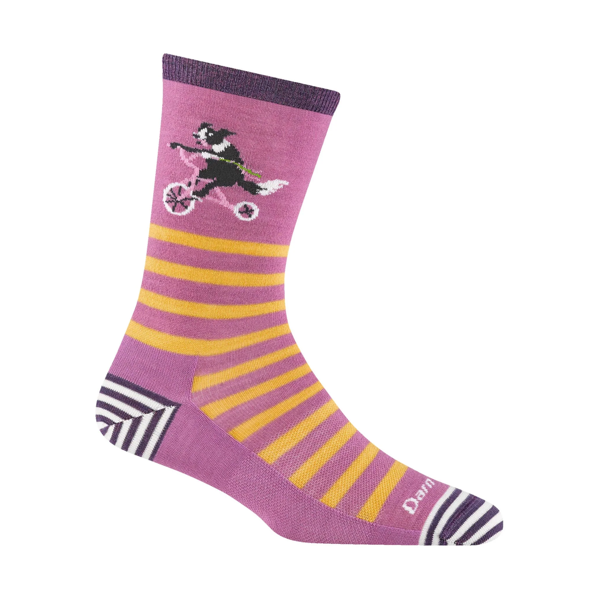 Darn Tough Vermont Women's Lightweight Lifestyle Animal Haus Crew - Lilac - Image 2