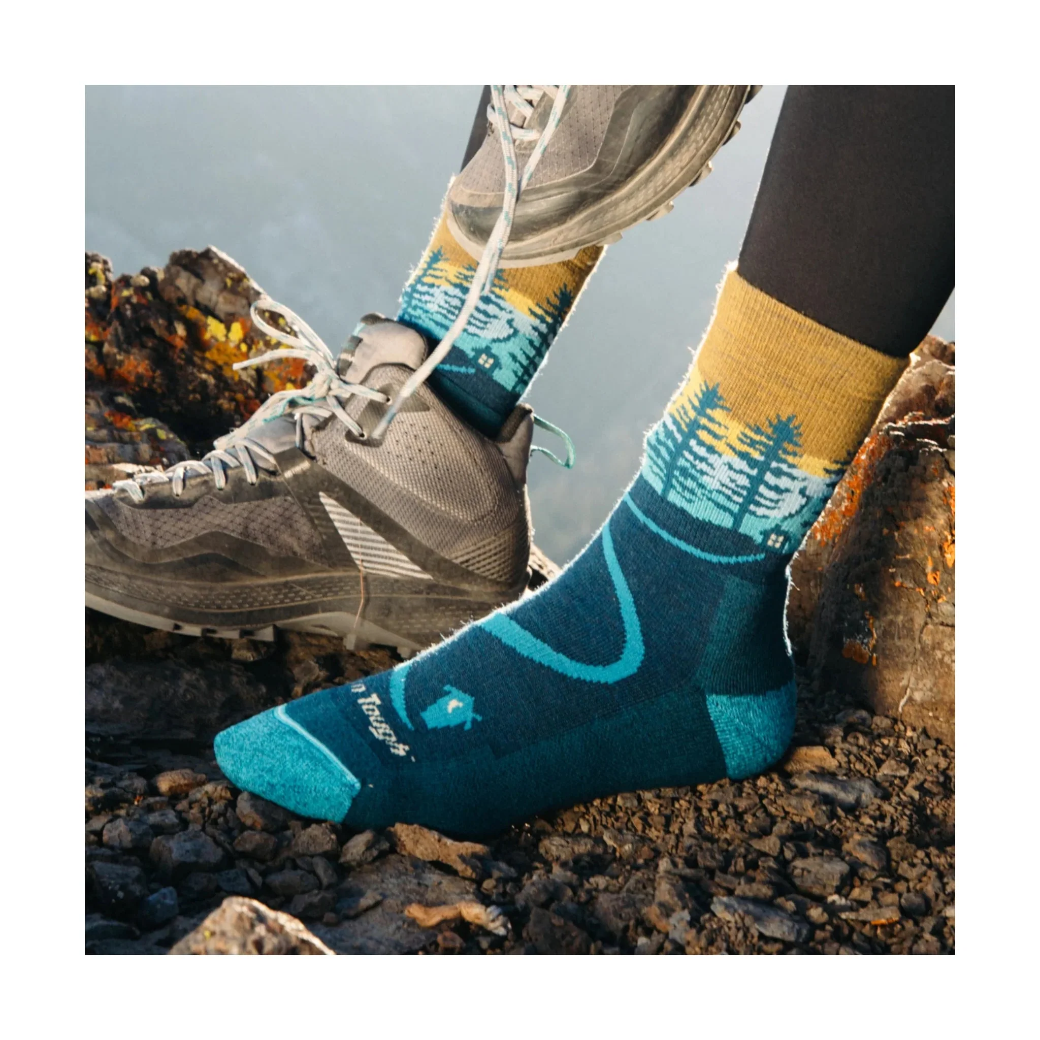Darn Tough Vermont Women's Northwoods Micro Crew Midweight Hiking Sock - Dark Teal - Image 5