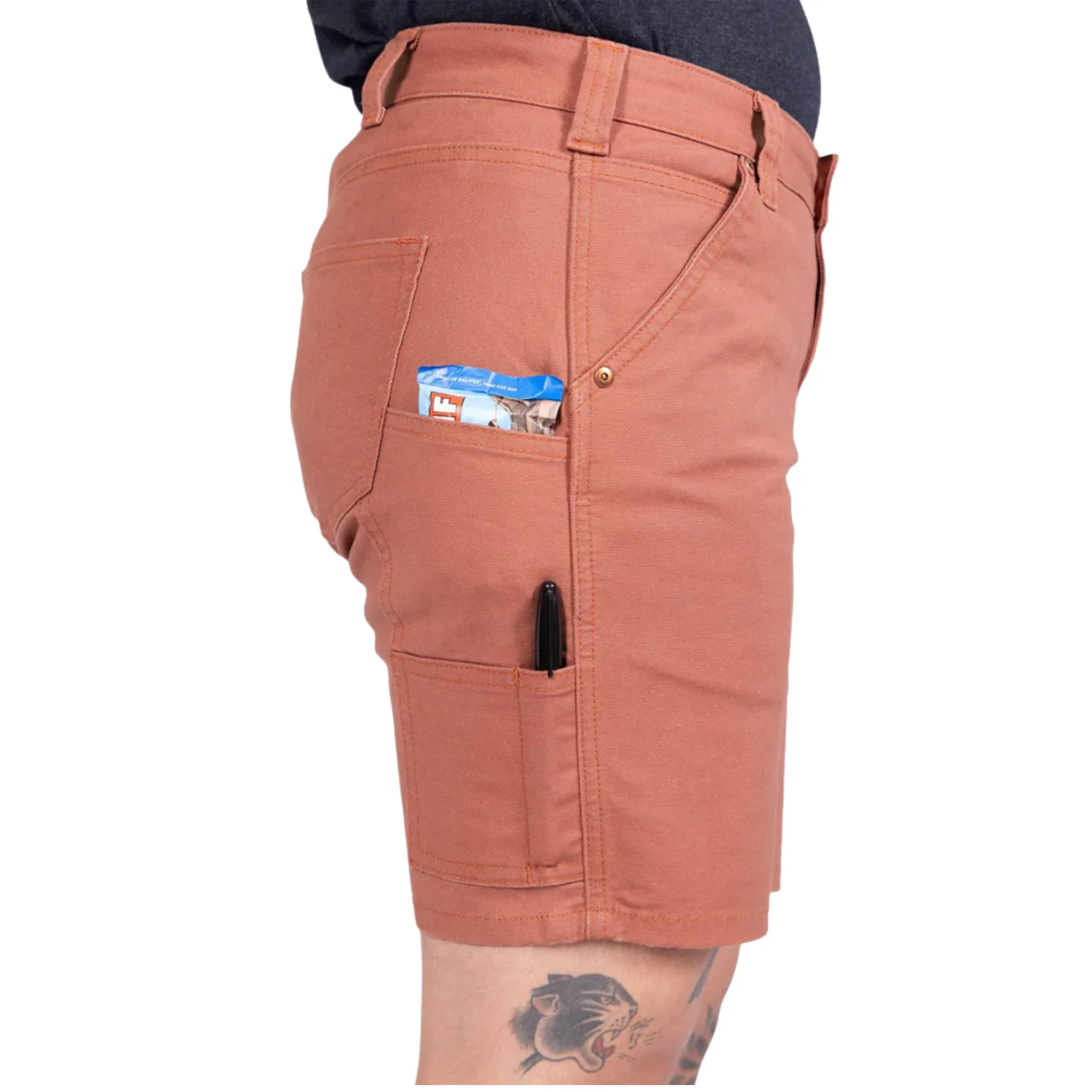 Dovetail Women's Go To Stretch Canvas Work Short - Terracotta - Image 2