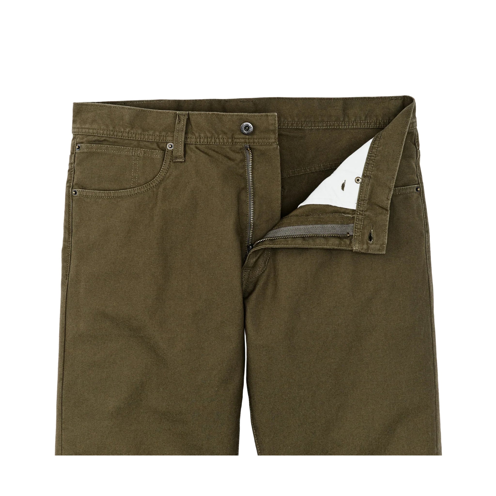 Filson Men's Dry Tin Cloth 5 Pocket Pant - Marsh Olive - Image 4