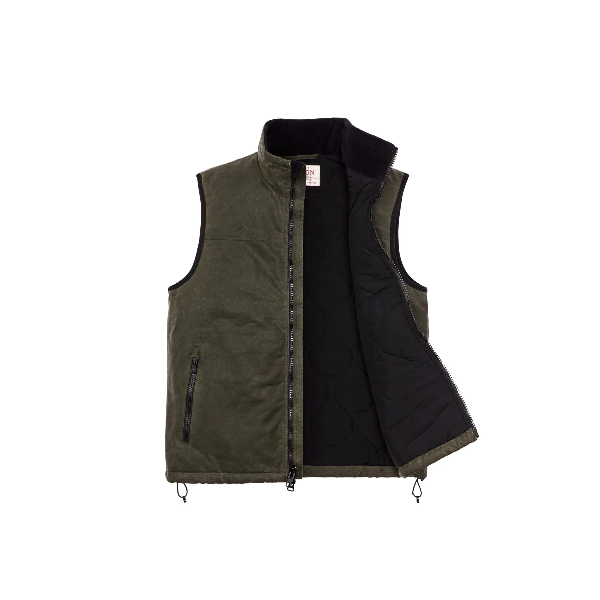 Filson Men's Tin Cloth Primaloft Vest - Otter Green - Image 2