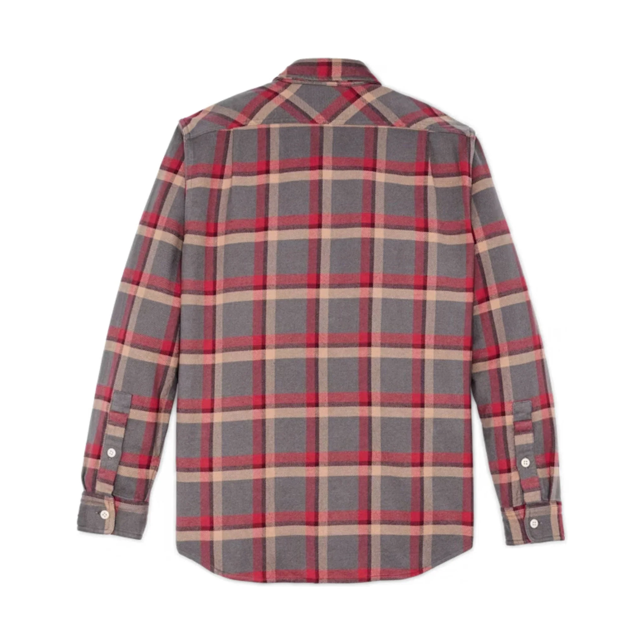 Filson Men's Vintage Flannel Work Shirt - Gray Red Multi Plaid - Image 2