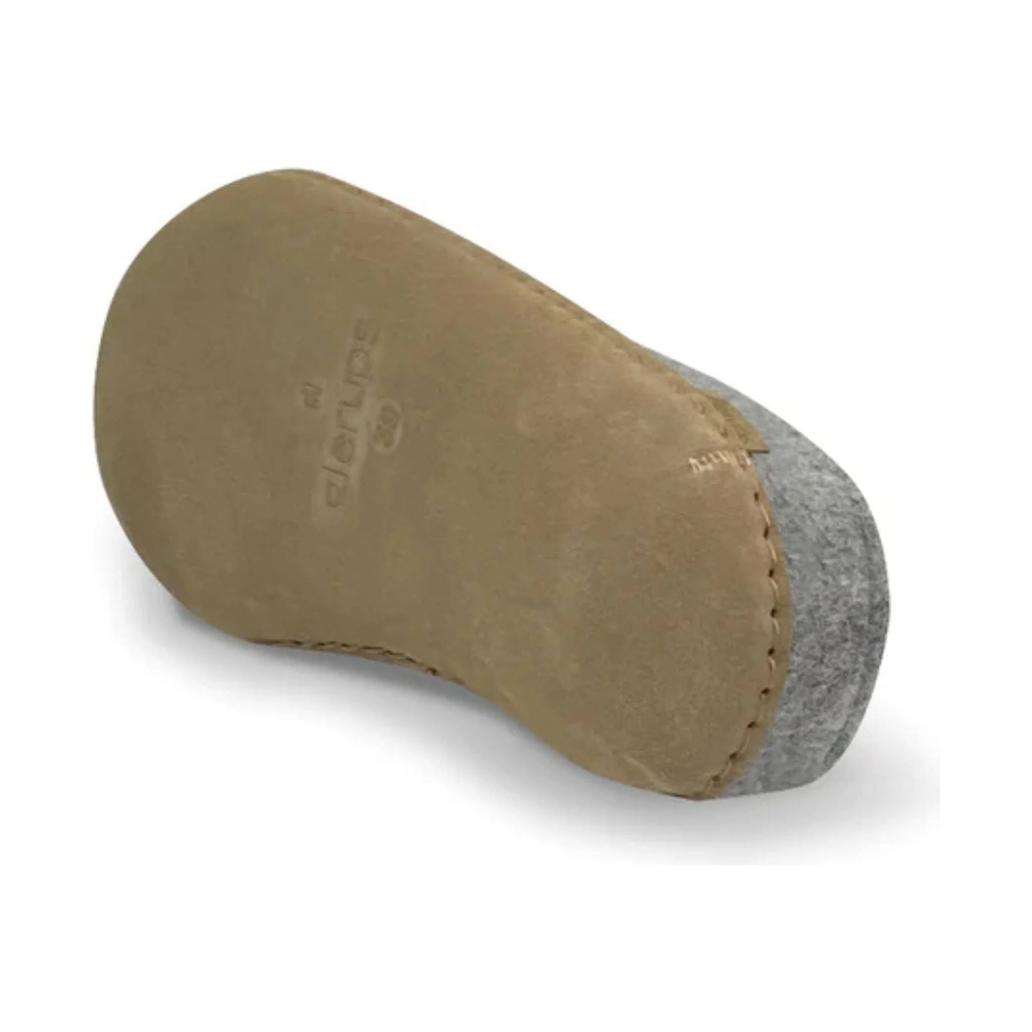 Glerups Slip On With Leather Sole Slipper - Grey Suede - Image 3