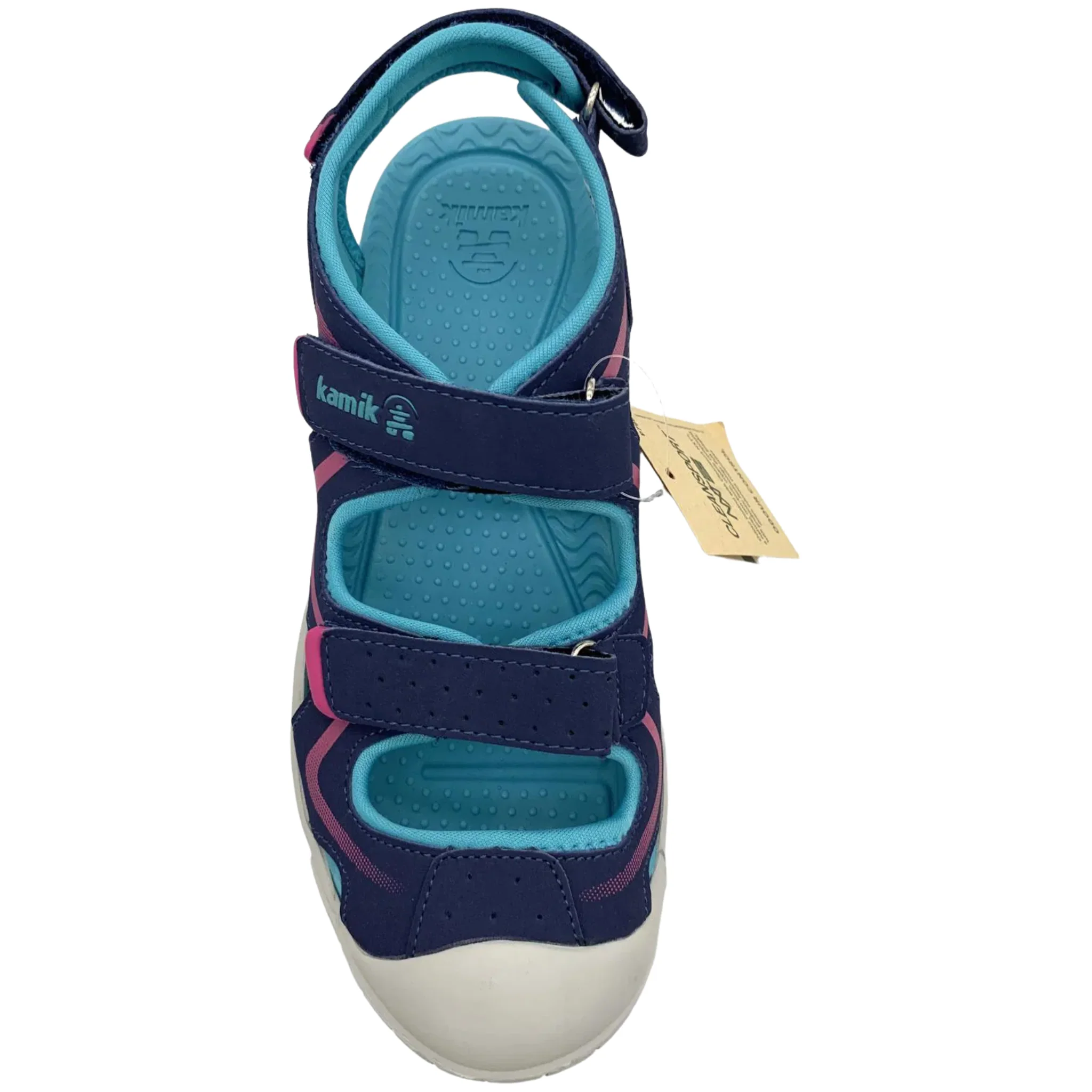 Kamik Kids' Wander Sport Sandal - Navy/Magenta - Image 2