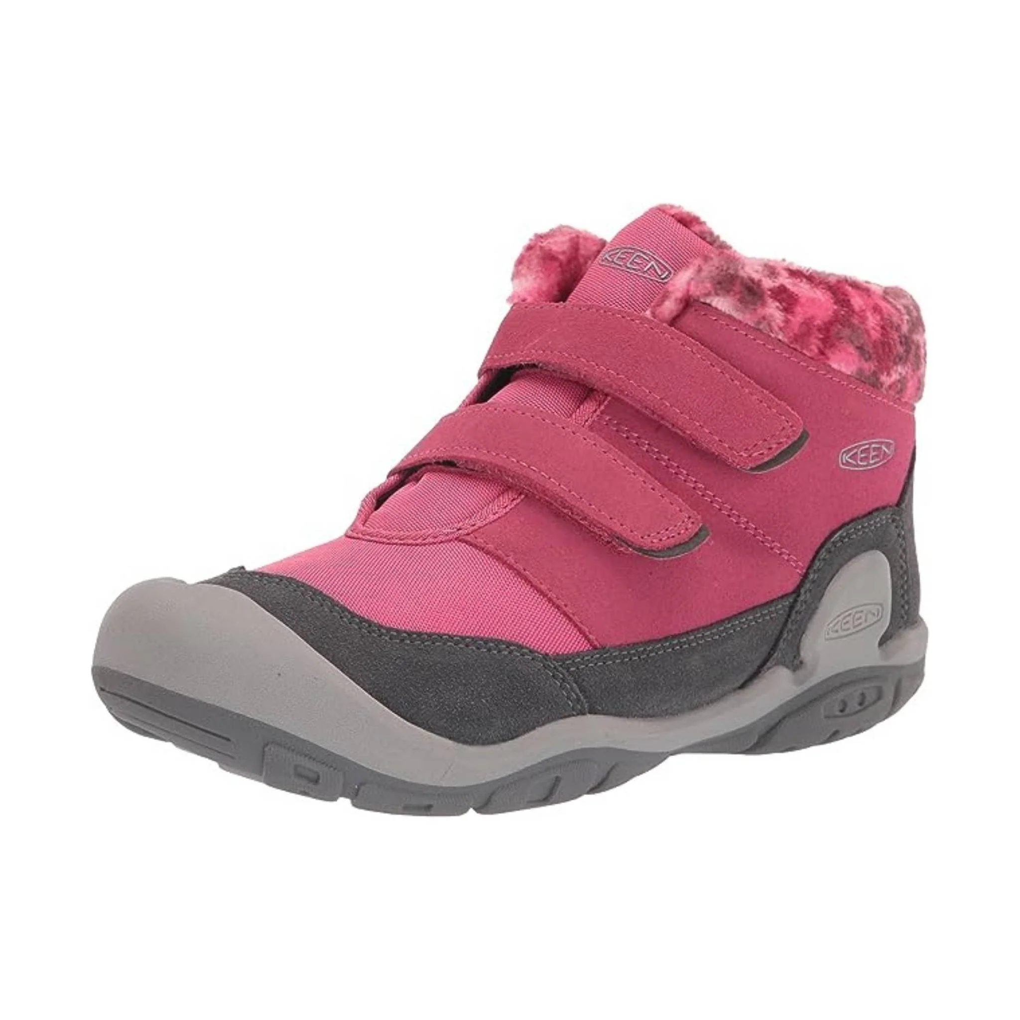 KEEN Little Kids' Knotch Double Strap Chukka Boots - Fruit Dove/Grey - Image 2