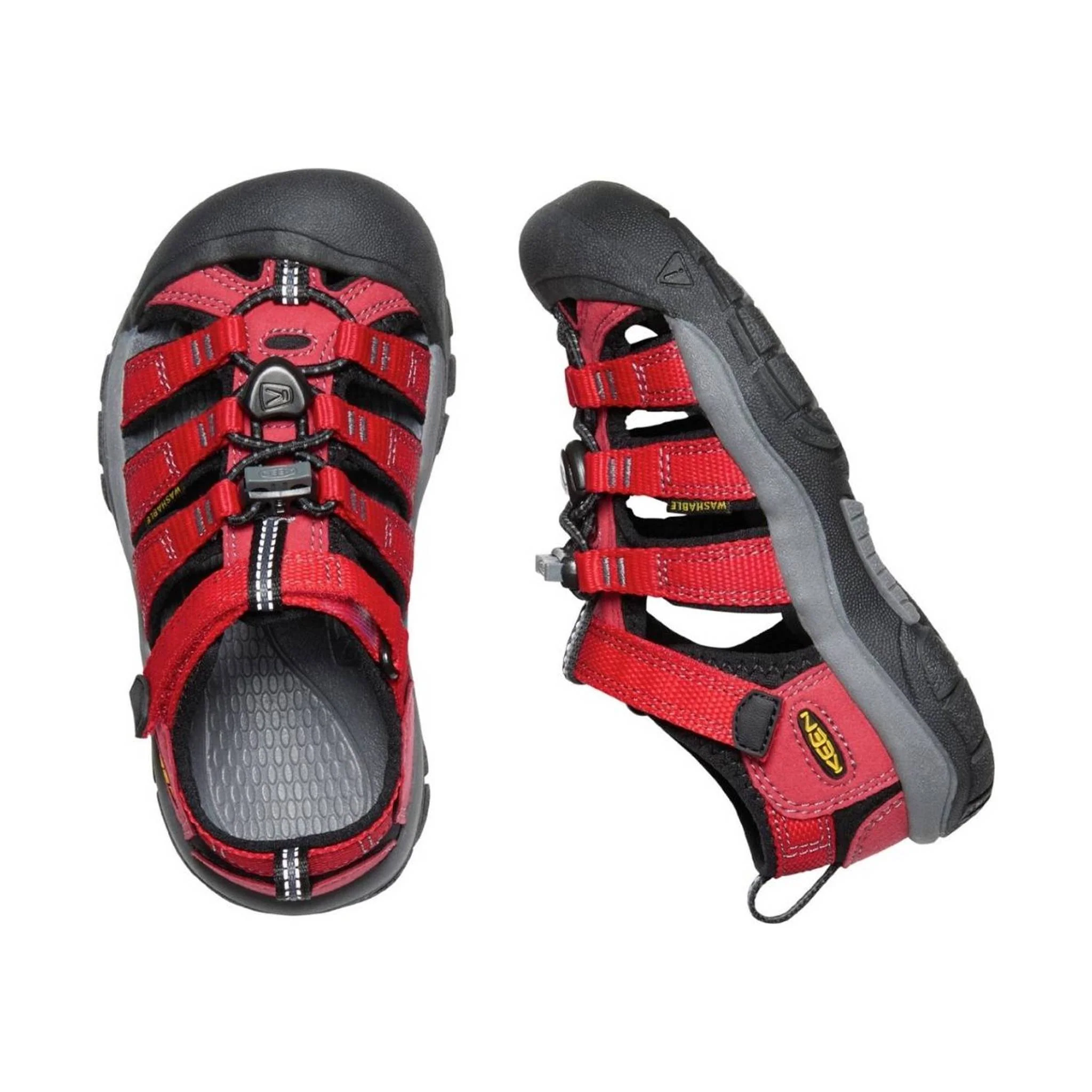 KEEN Little Kids' Newport H2 - Ribbon Red/Gargoyle - Image 2