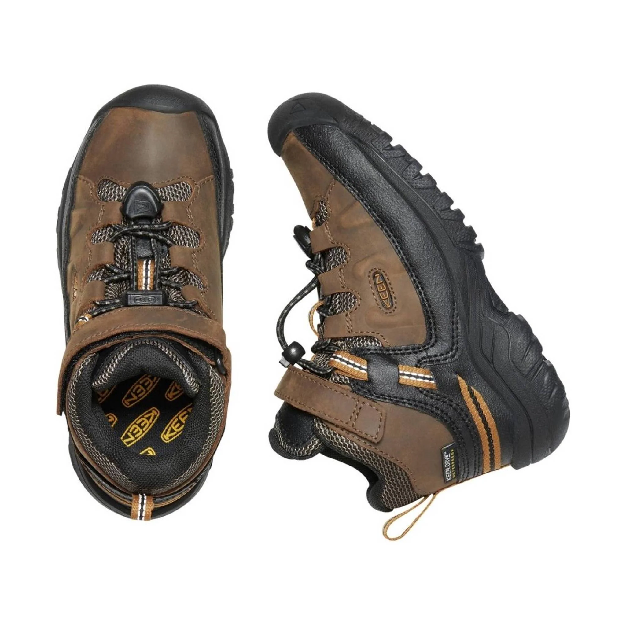 KEEN Little Kids' Targhee Waterproof Boot - Dark Earth/Golden Brown - Image 3