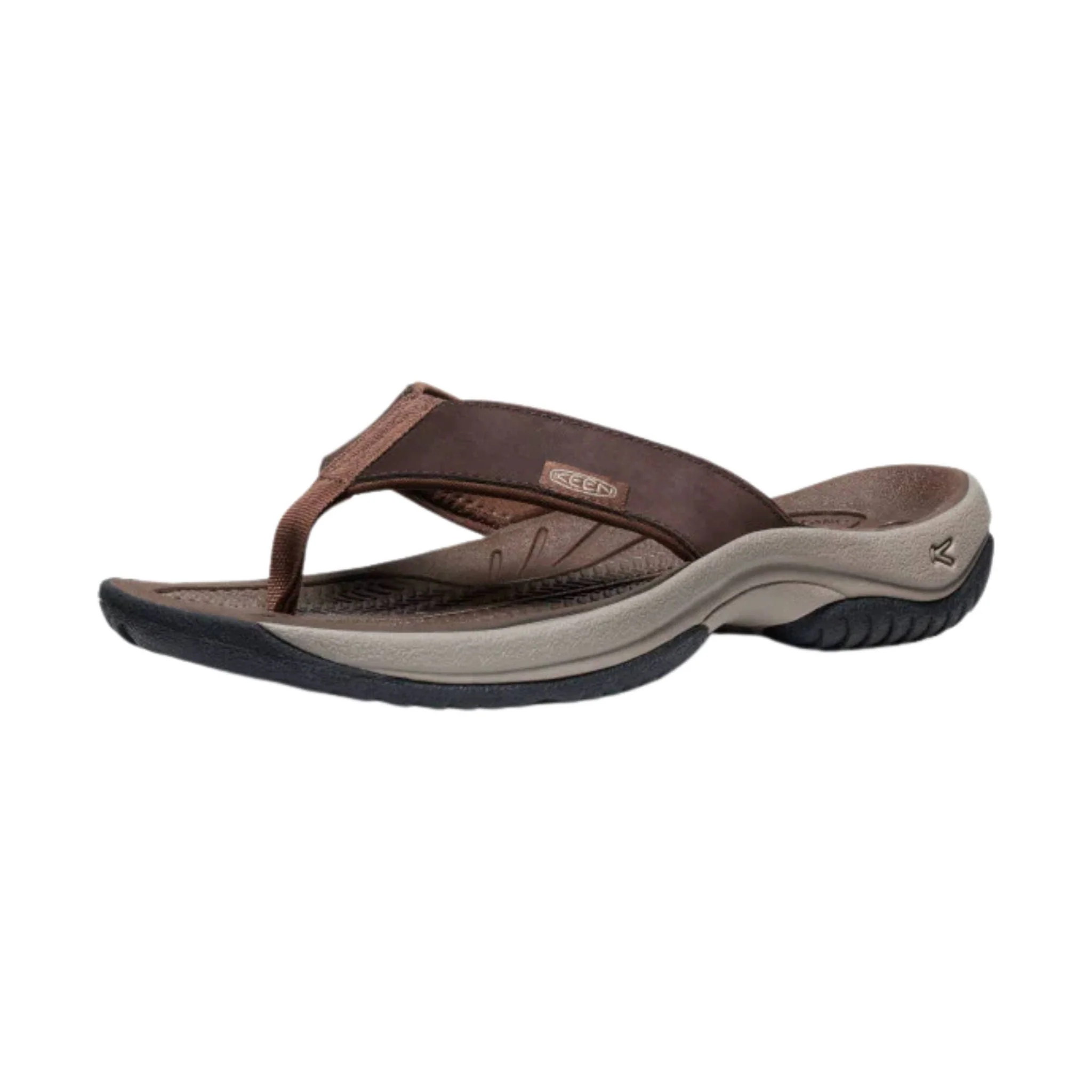 KEEN Men's Kona Leather Flip Flop - Java/Dark Earth - Image 2