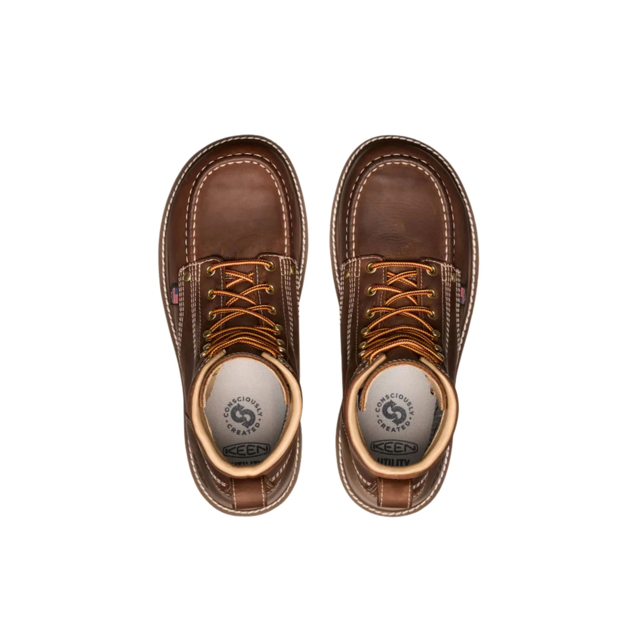 KEEN Utility Men's Liberty 6 Inch Waterproof Carbon Toe Work Boots - Chestnut/Gum - Image 4