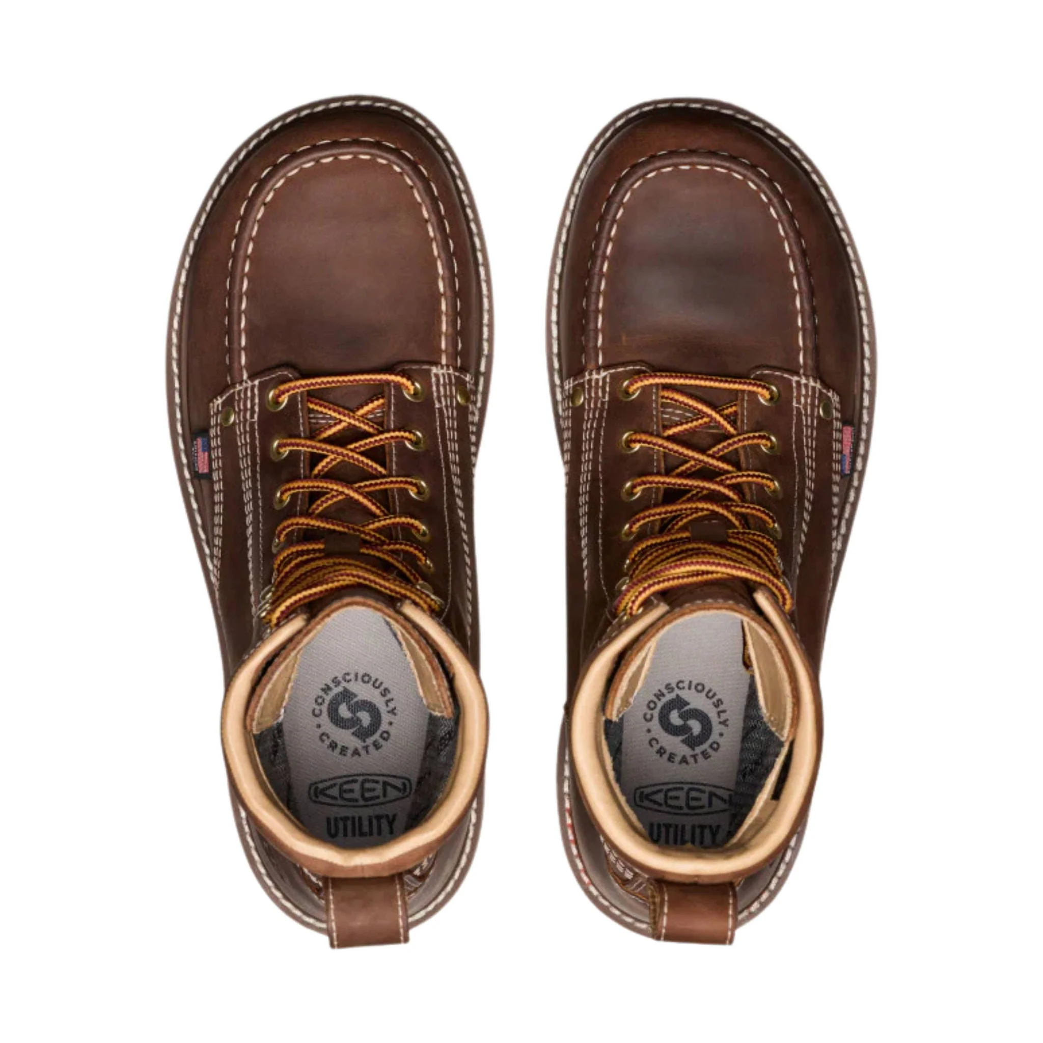 KEEN Utility Men's Liberty 8 Inch Waterproof Carbon Toe Work Boots - Chestnut/Gum - Image 3