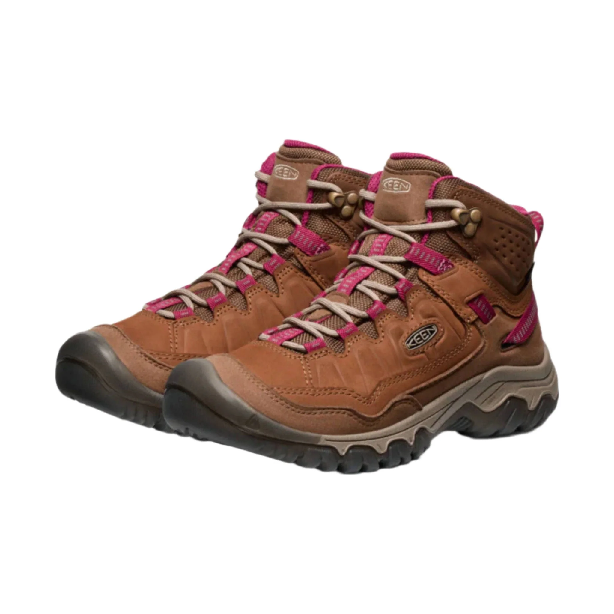KEEN Women's Targhee IV Mid Waterproof Hiking Boot - Bison/Beaujolais - Image 2