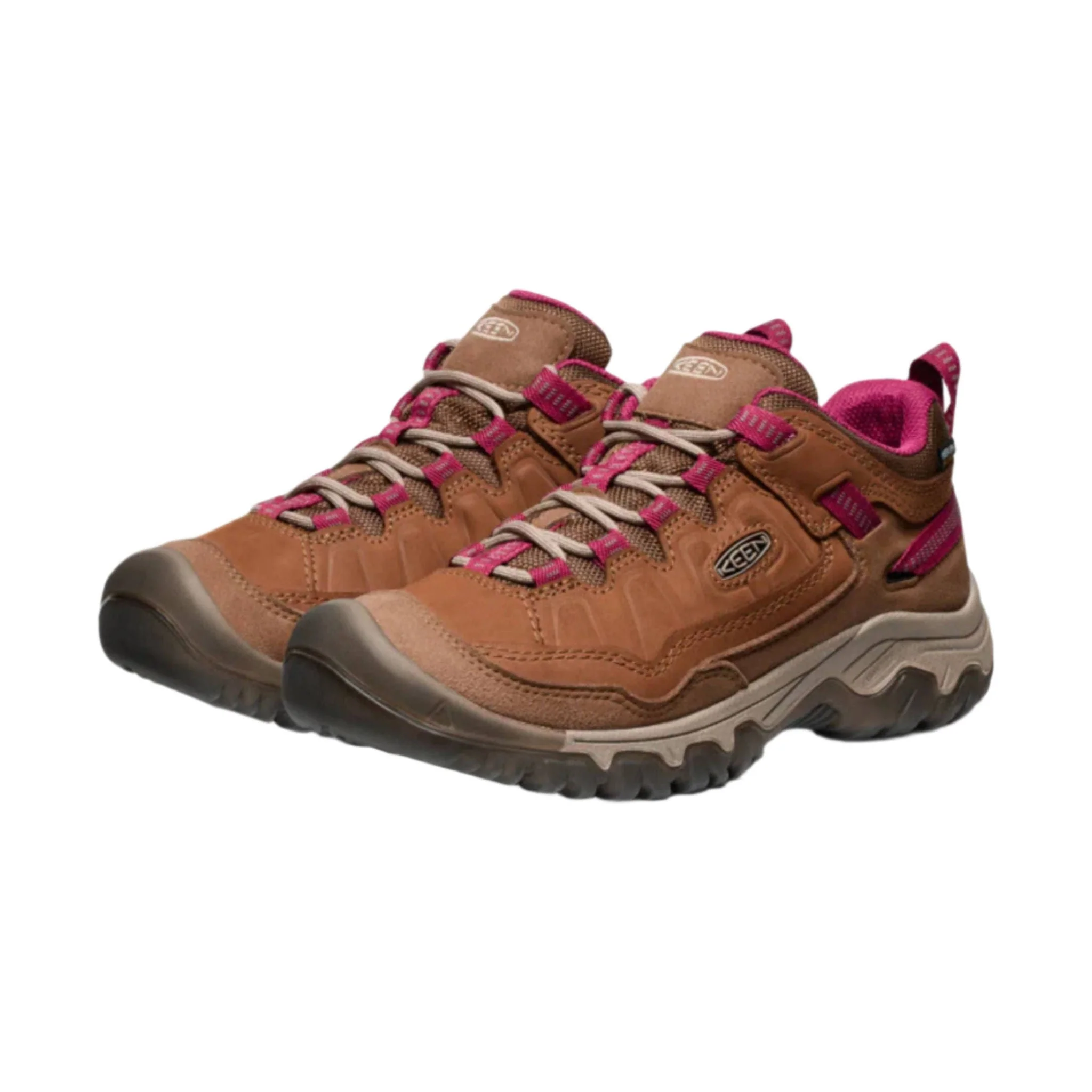 KEEN Women's Targhee IV Waterproof Hiking Shoe - Bison/Beaujolais - Image 2