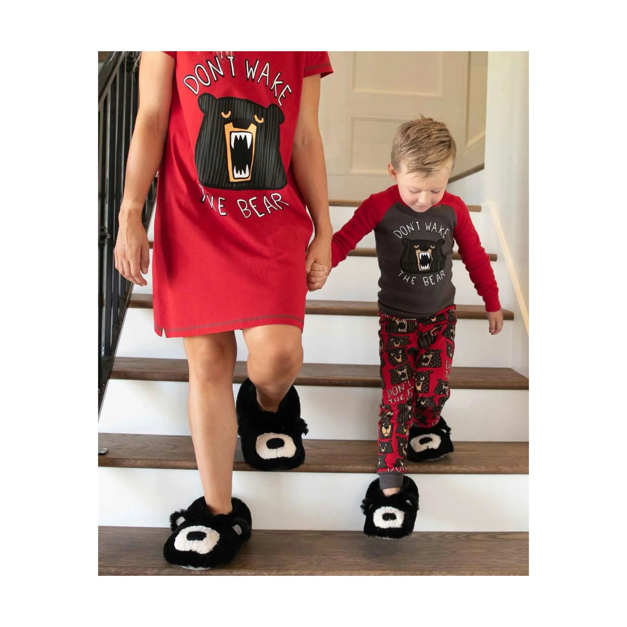 Lazy One Bear Critter Slippers - Black - Image 5
