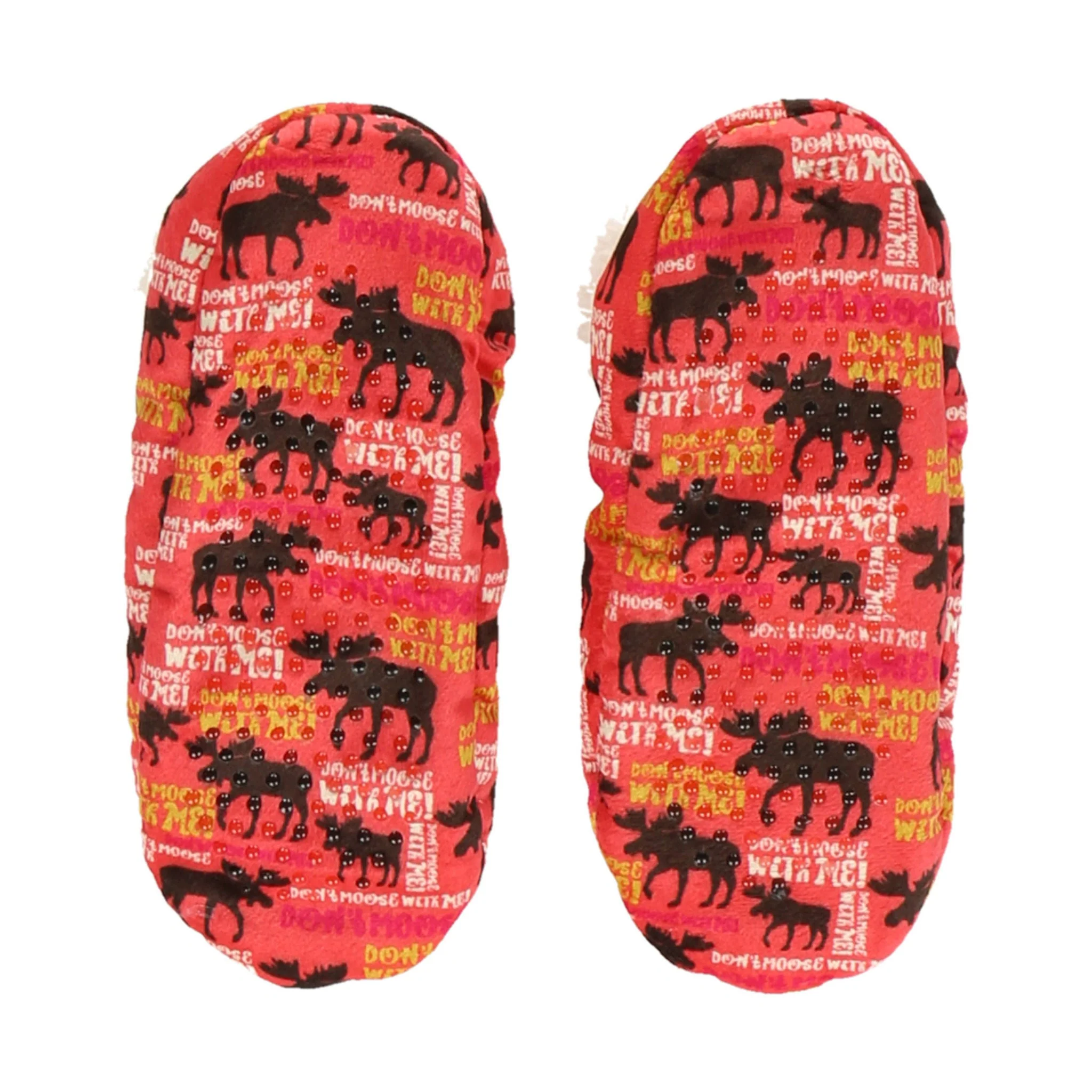 Lazy One Don't Moose With Me Moose Fuzzy Feet Slipper - Red - Image 2