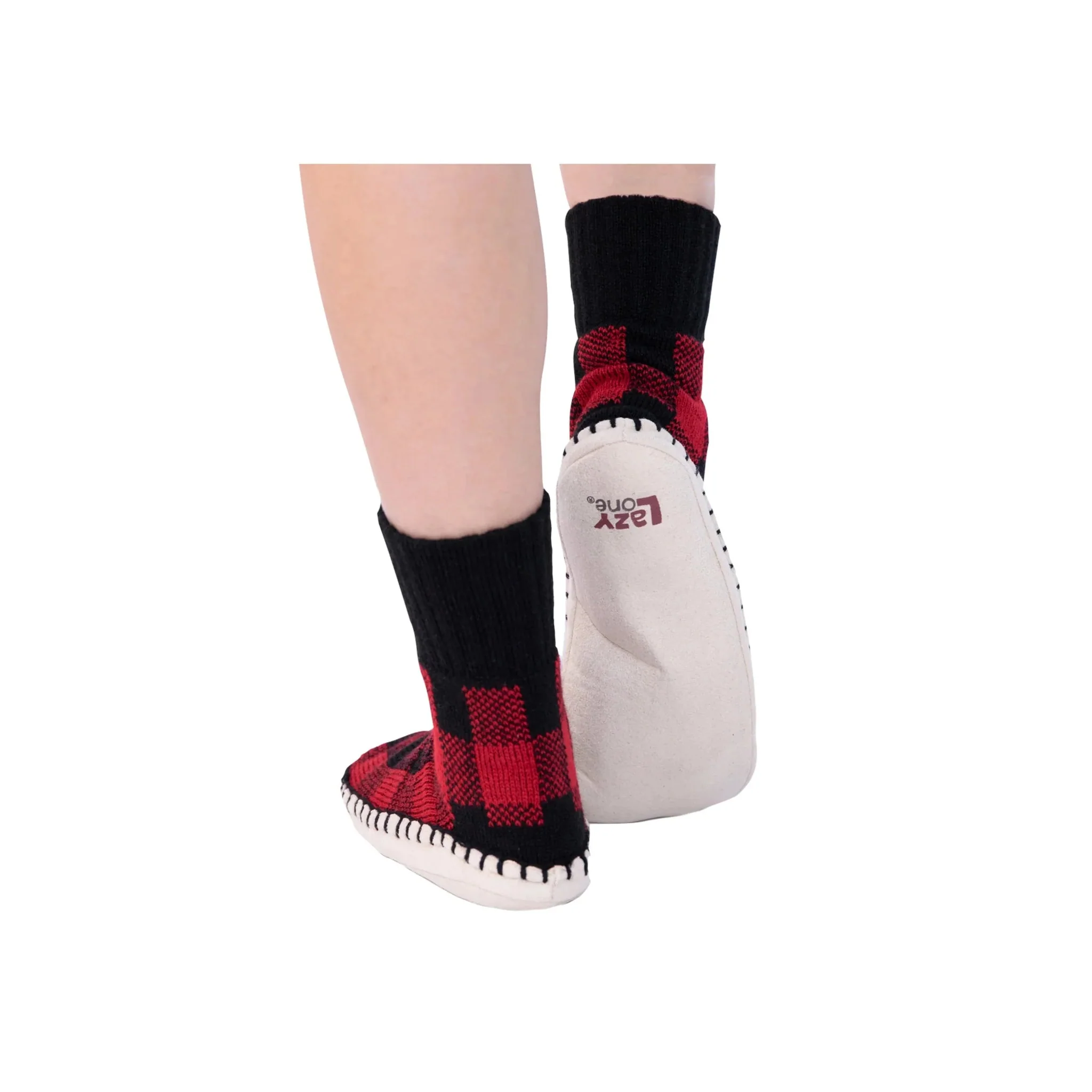 Lazy One Kids' Plaid Short Mukluk Slippers - Red/Black - Image 2