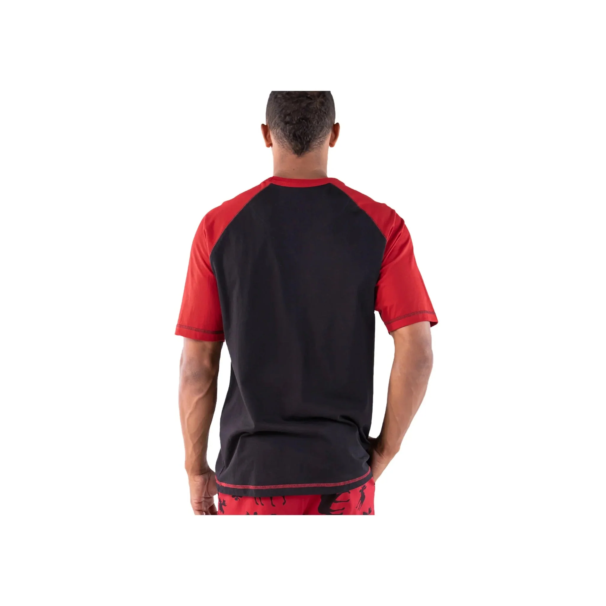Lazy One Men's Moose PJ Tee - Black/Red - Image 2