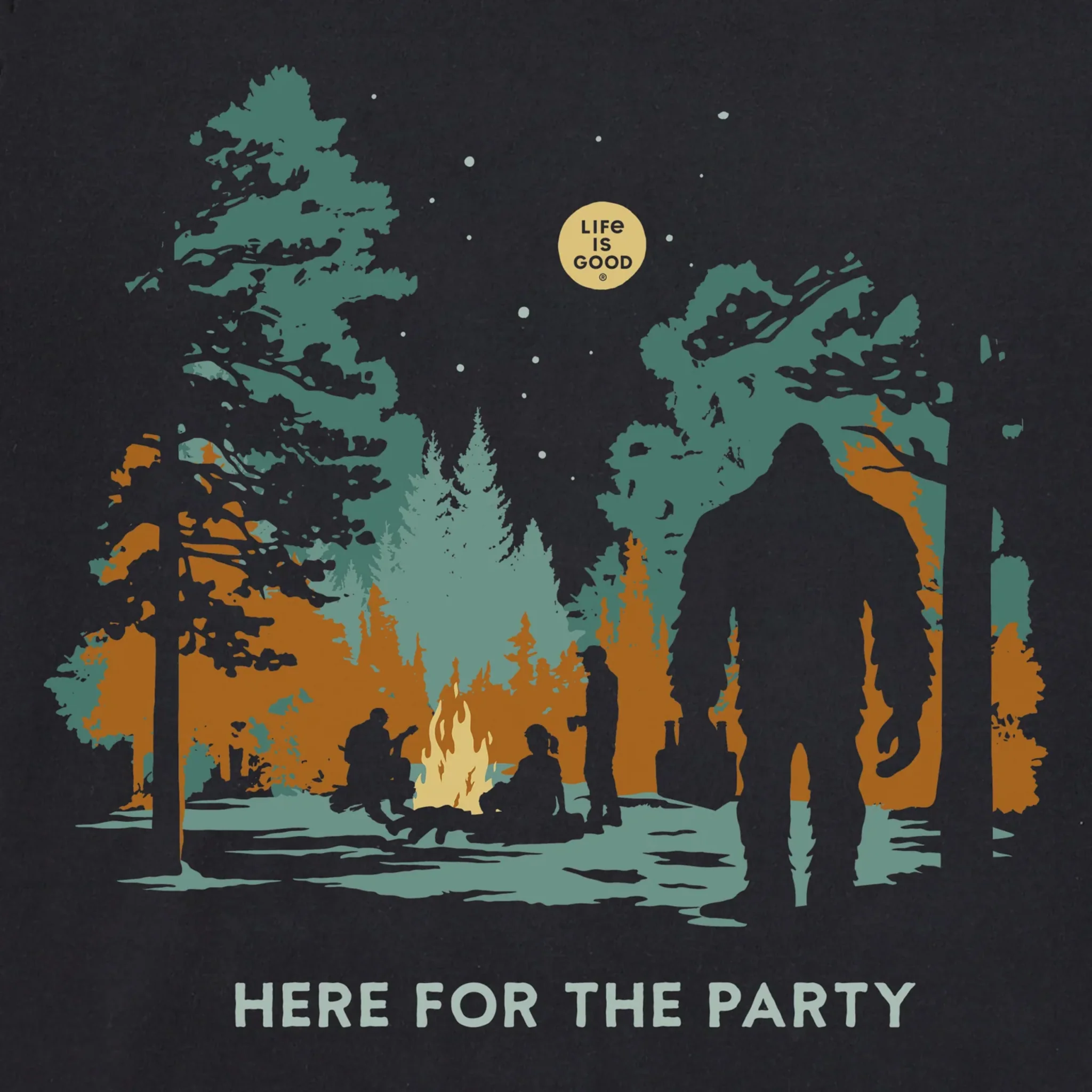 Life Is Good Men's Big Foot Here For The Party Short Sleeve Tee - Faded Black - Image 2