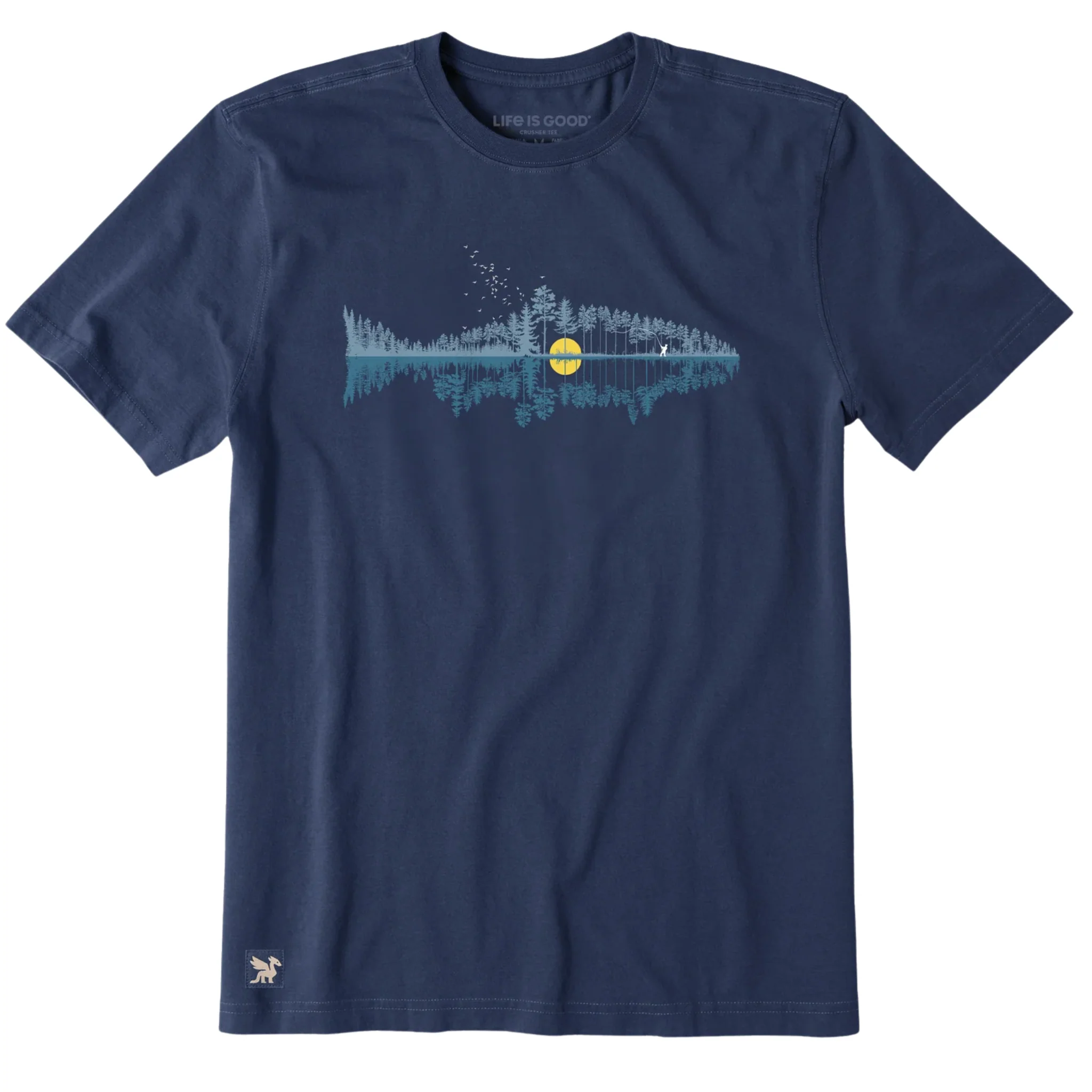 Life Is Good Men's Fishcape Short Sleeve Tee - Darkest Blue