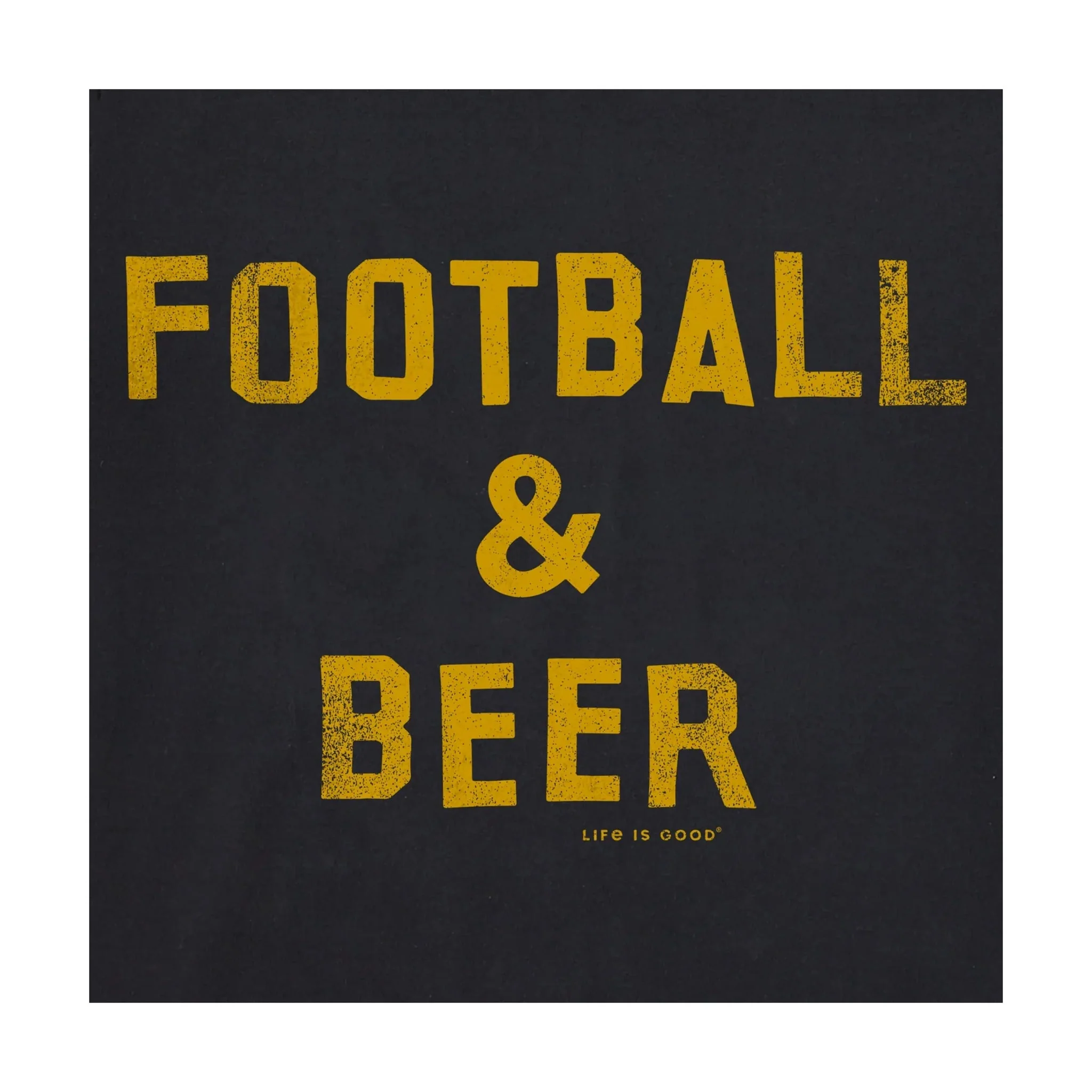 Life Is Good Men's Football Beer Short Sleeve Tee - Faded Black - Image 2