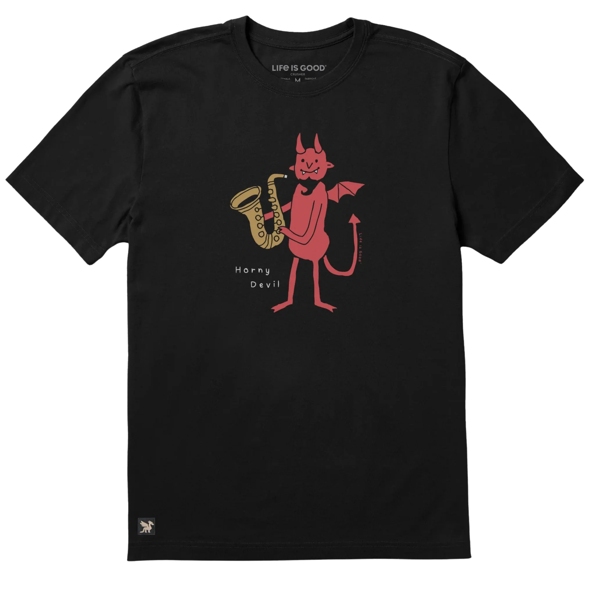 Life Is Good Men's Horny Devil Short Sleeve Crusher Lite Tee - Faded Black