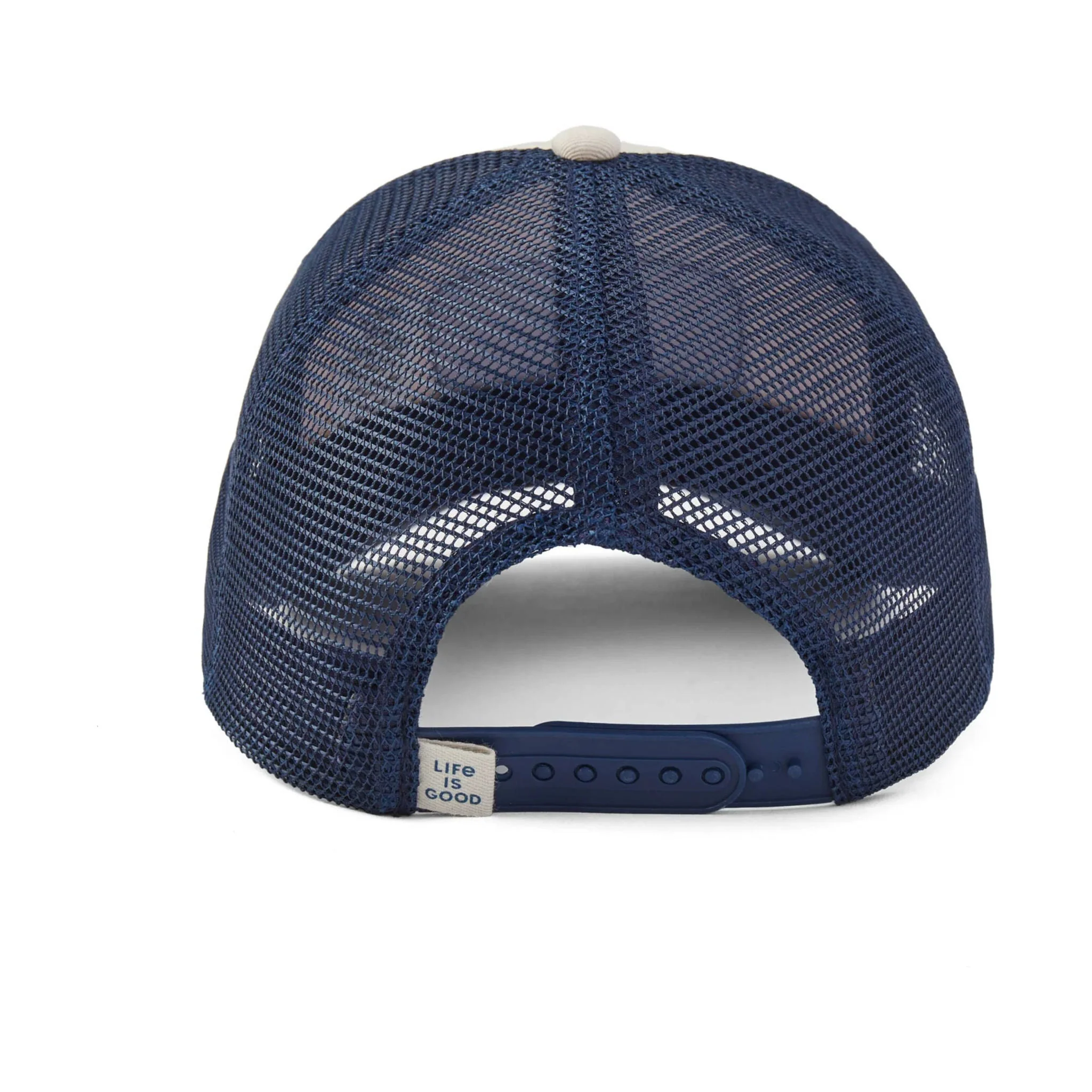 Life Is Good Three Pines Patch Trucker Hat - Birch White - Image 2