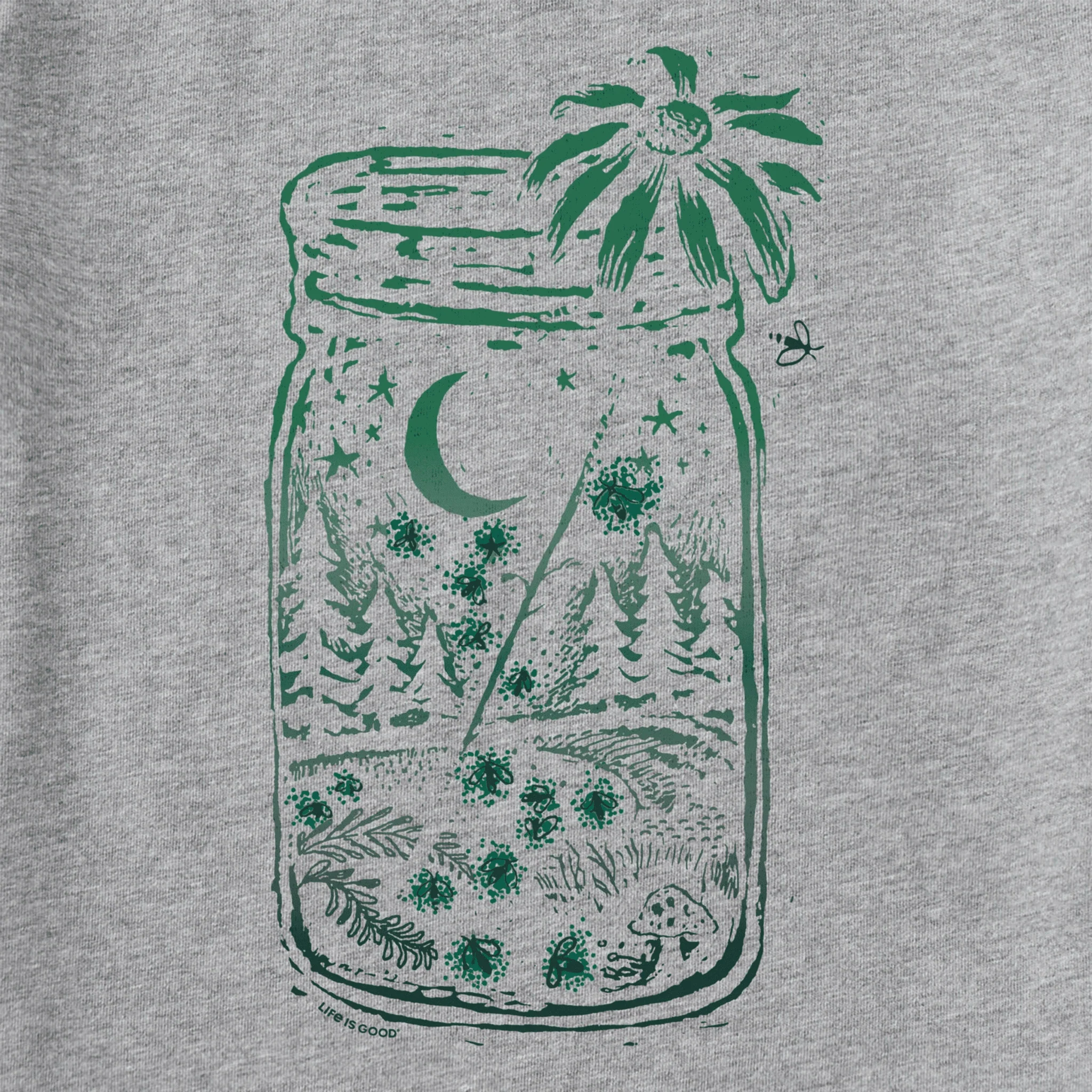 Life Is Good Women's Firefly Moon Jar Short Sleeve Crusher Tee - Heather Gray - Image 2