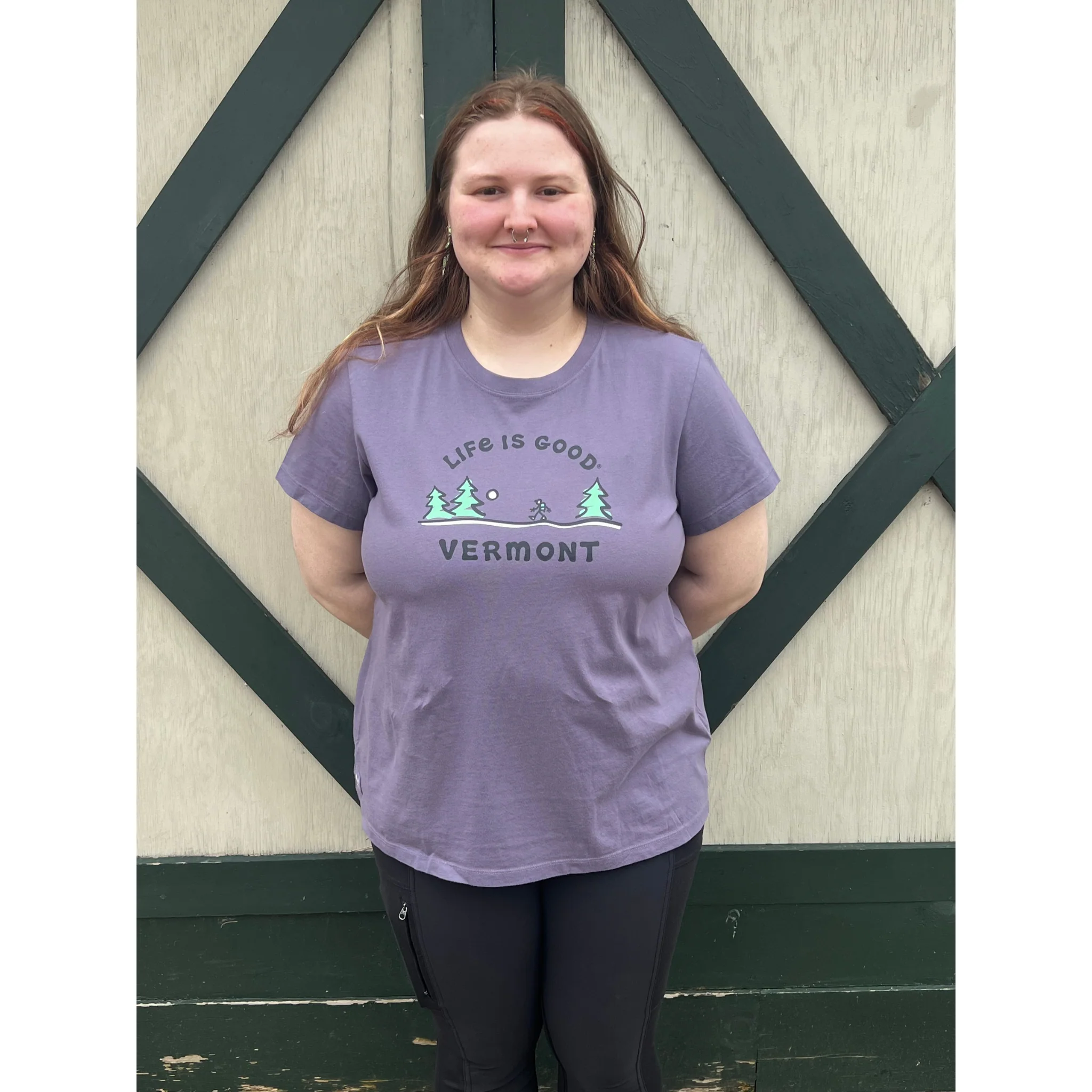 Life Is Good Women's Hiking Vista Crusher Tee - Dusk Purple