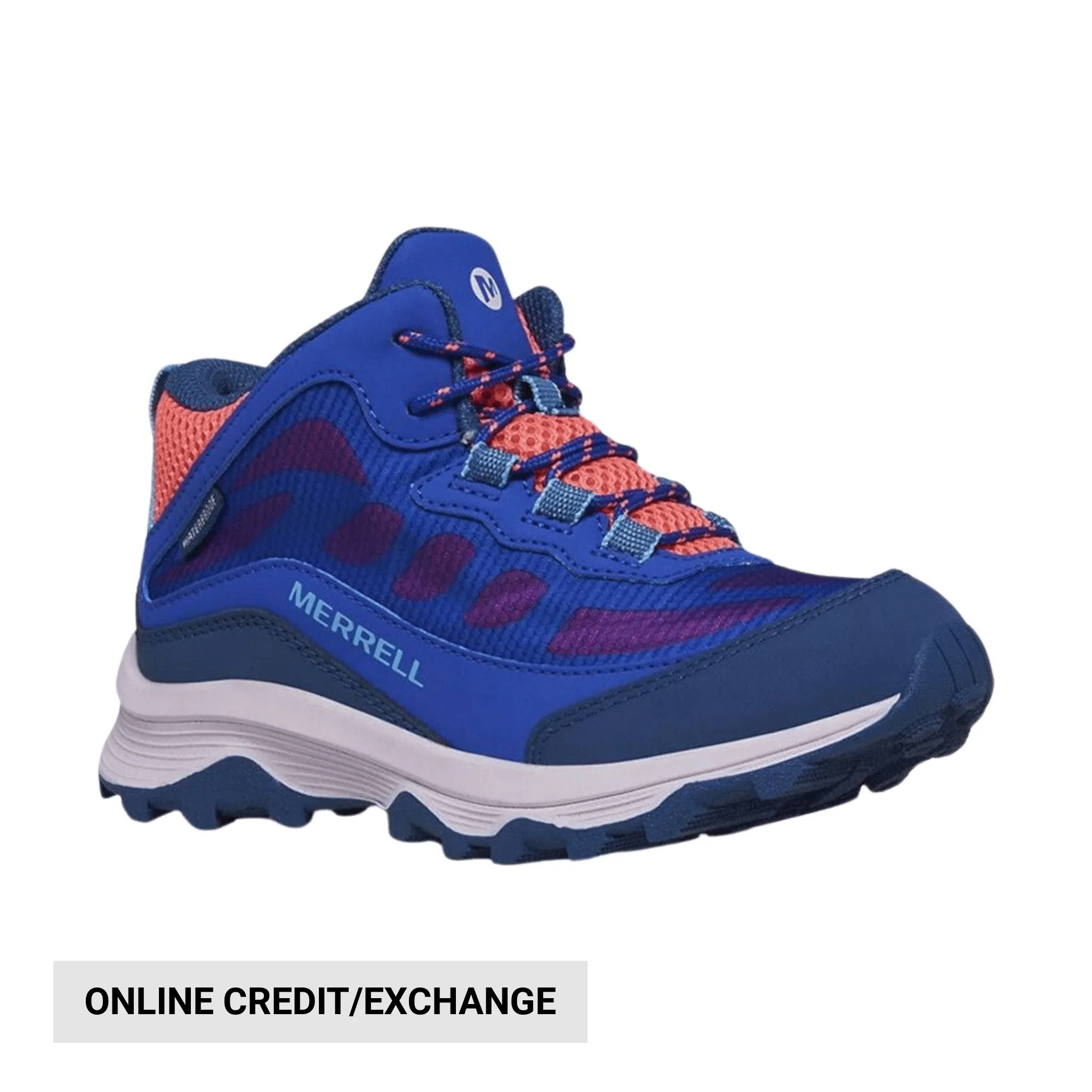 Merrell Kids' Moab Speed Mid Waterproof Shoes - Blue/ Berry/ Turq