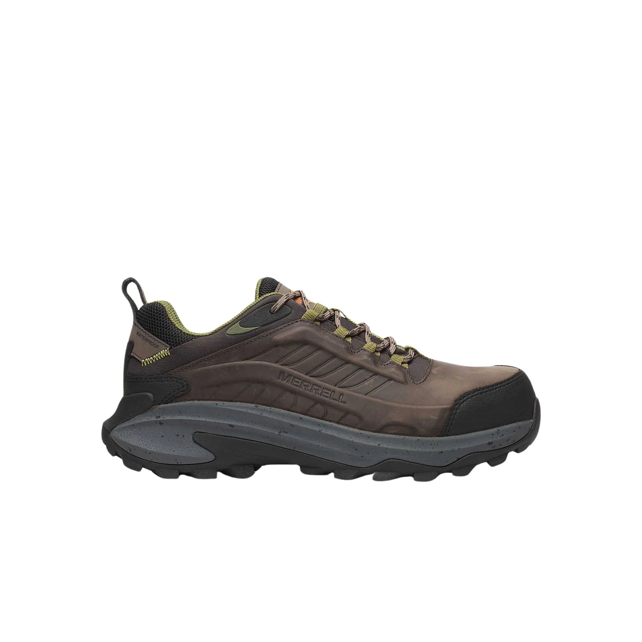 Merrell Men's Moab Speed 2 Waterproof Low Carbon Fiber Toe Work Shoes - Dark Taupe
