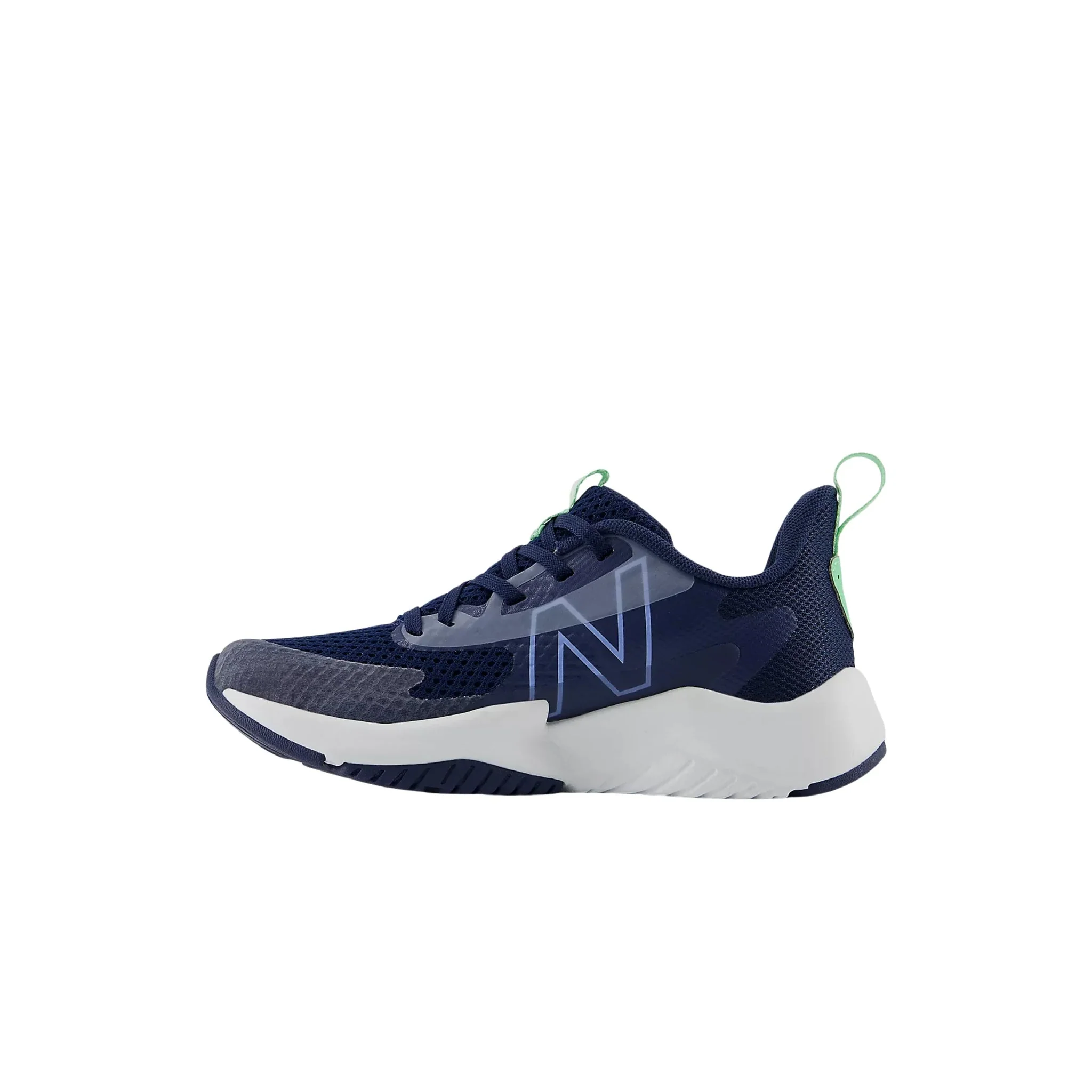 New Balance Little Kids' Rave Run v2 Shoes - NB Navy with Electric Sky and Sweetgrass - Image 2