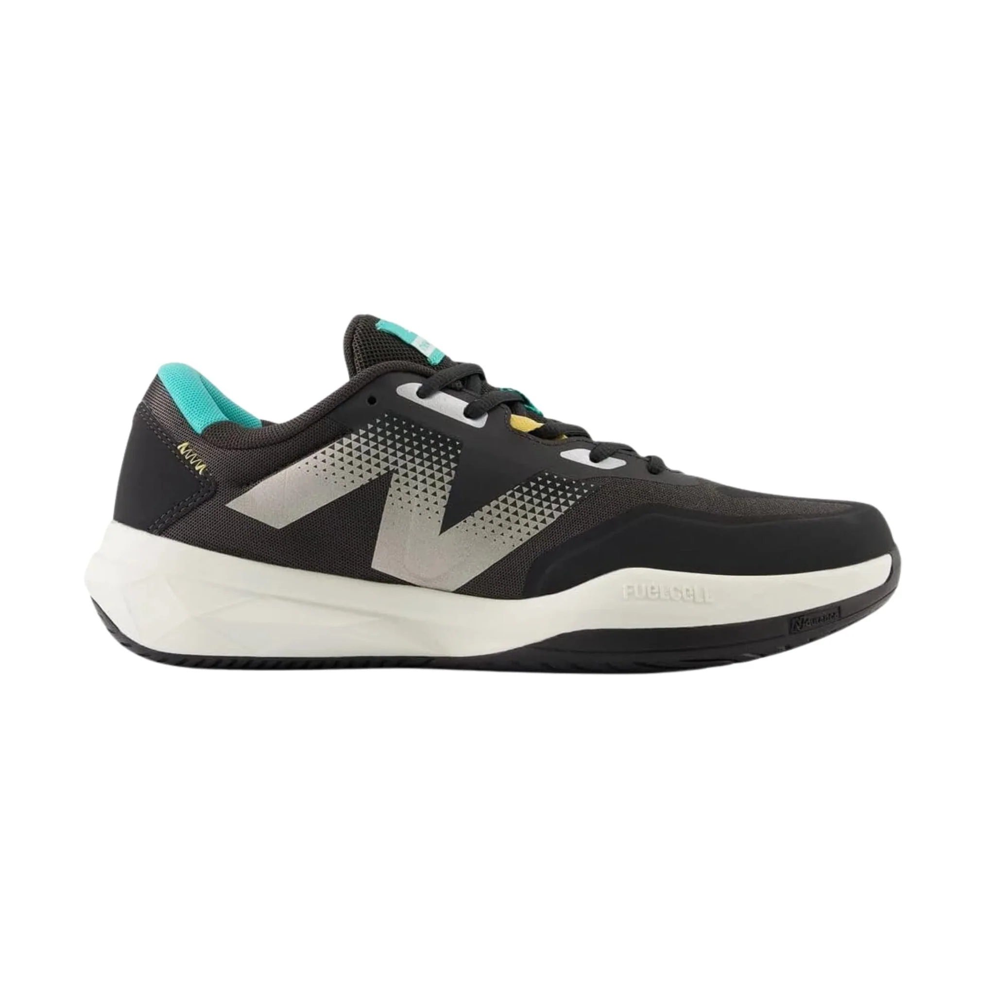 New Balance Men's FuelCell 796v4 Tennis Shoes - Black Cement/Cyber Jade/Clementine