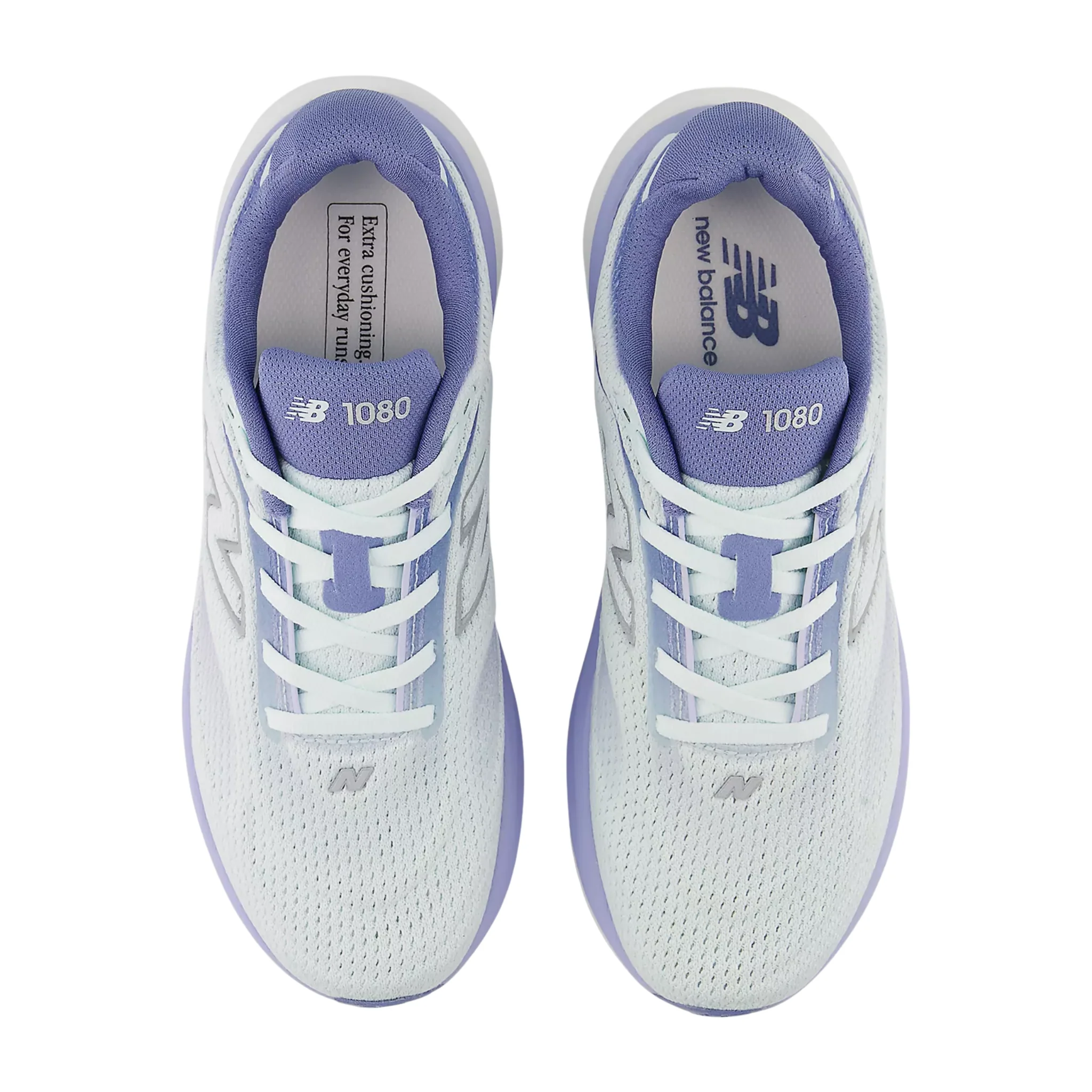 New Balance Women's 1080v15 Running Shoes - Glint Blue With Silver Metallic and Fairweather Blue - Image 4