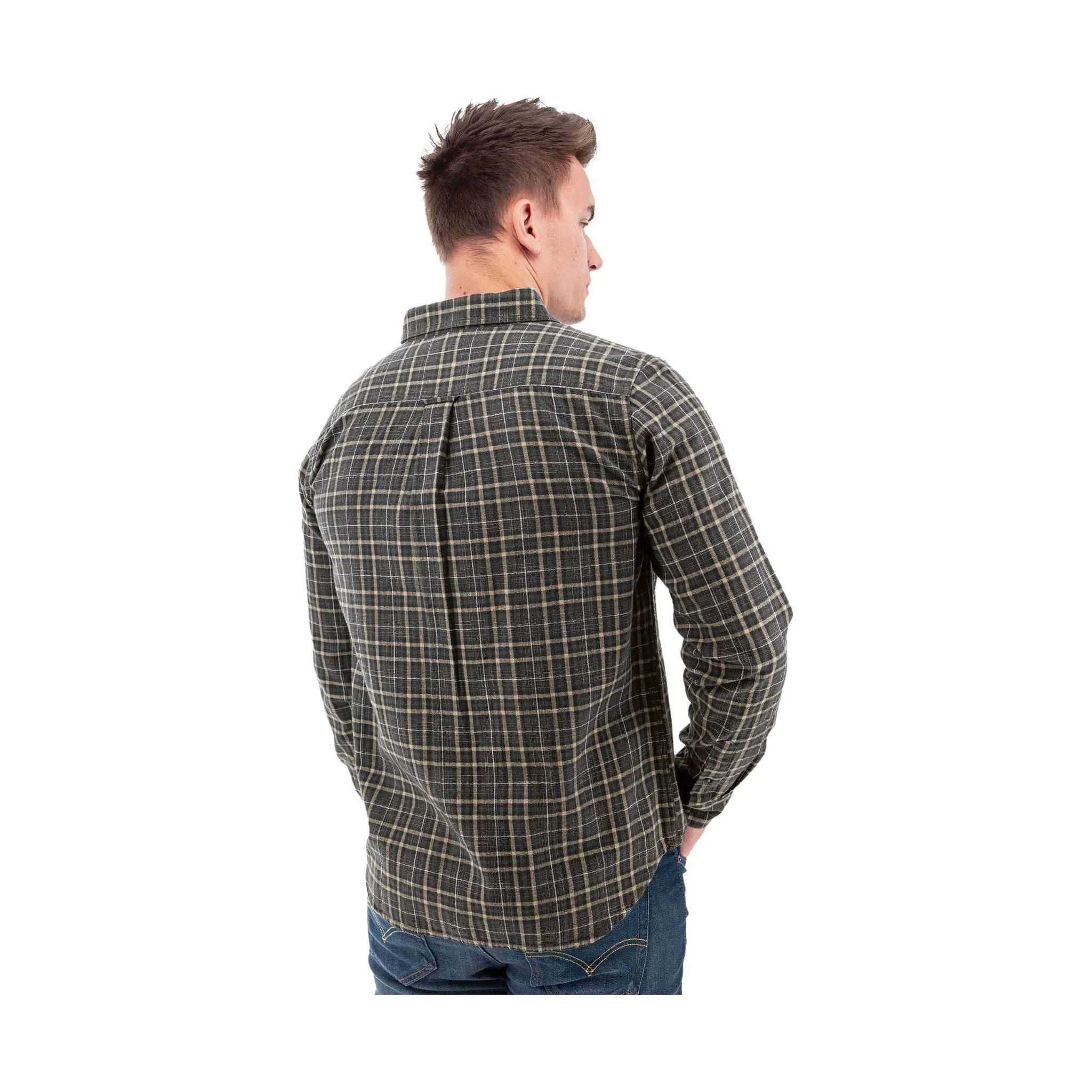 Old Ranch Men's Chase Organic Hidden Button Down Shirt - Brown - Image 2