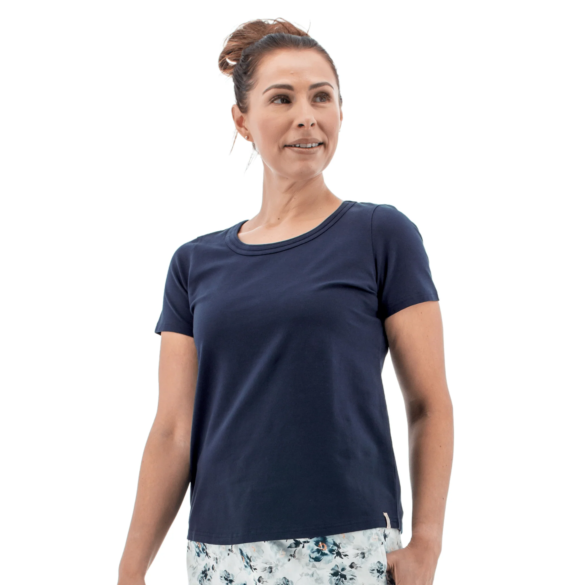 Old Ranch Women's Basis Organic Cotton Tee - Black Iris - Image 2