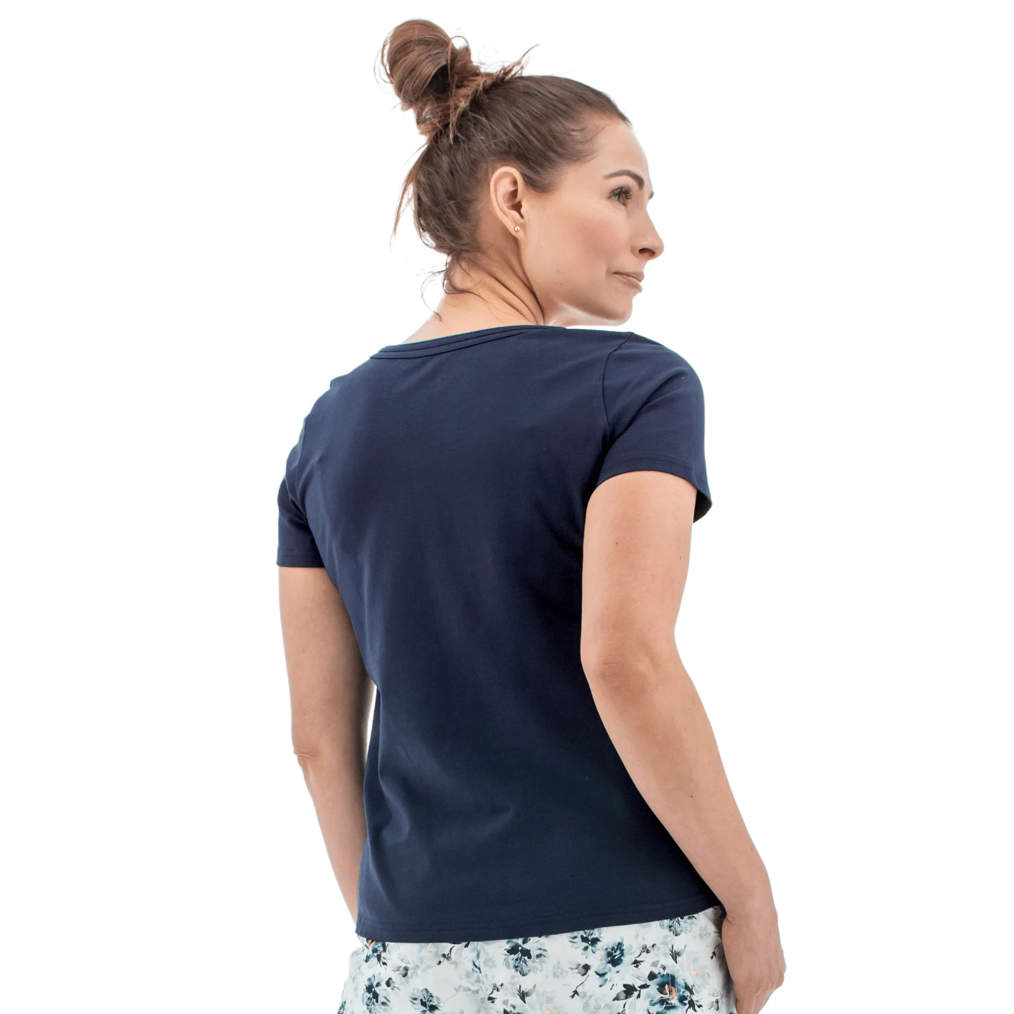 Old Ranch Women's Basis Organic Cotton Tee - Black Iris - Image 3