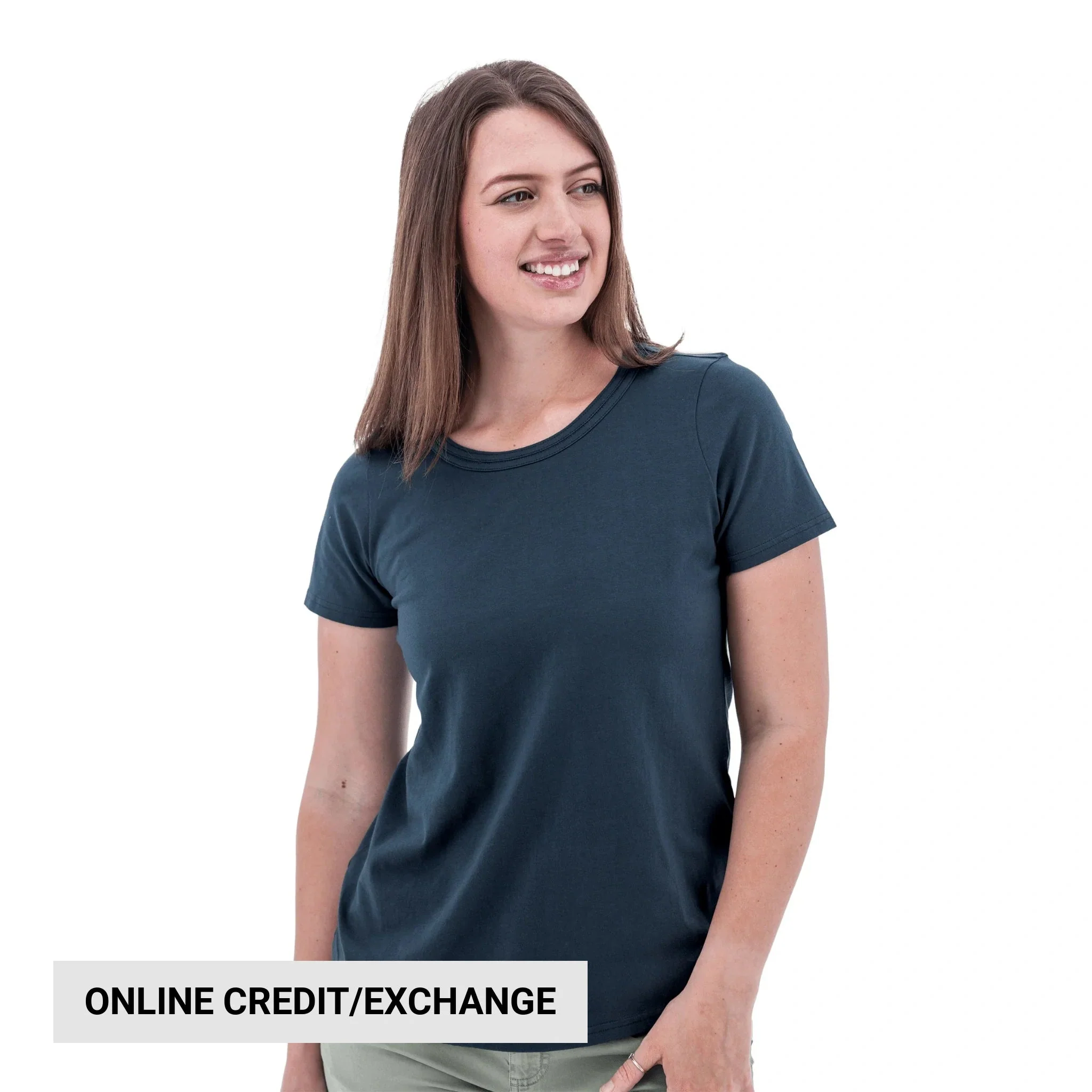 Old Ranch Women's Basis Organic Cotton Tee - Midnight Navy