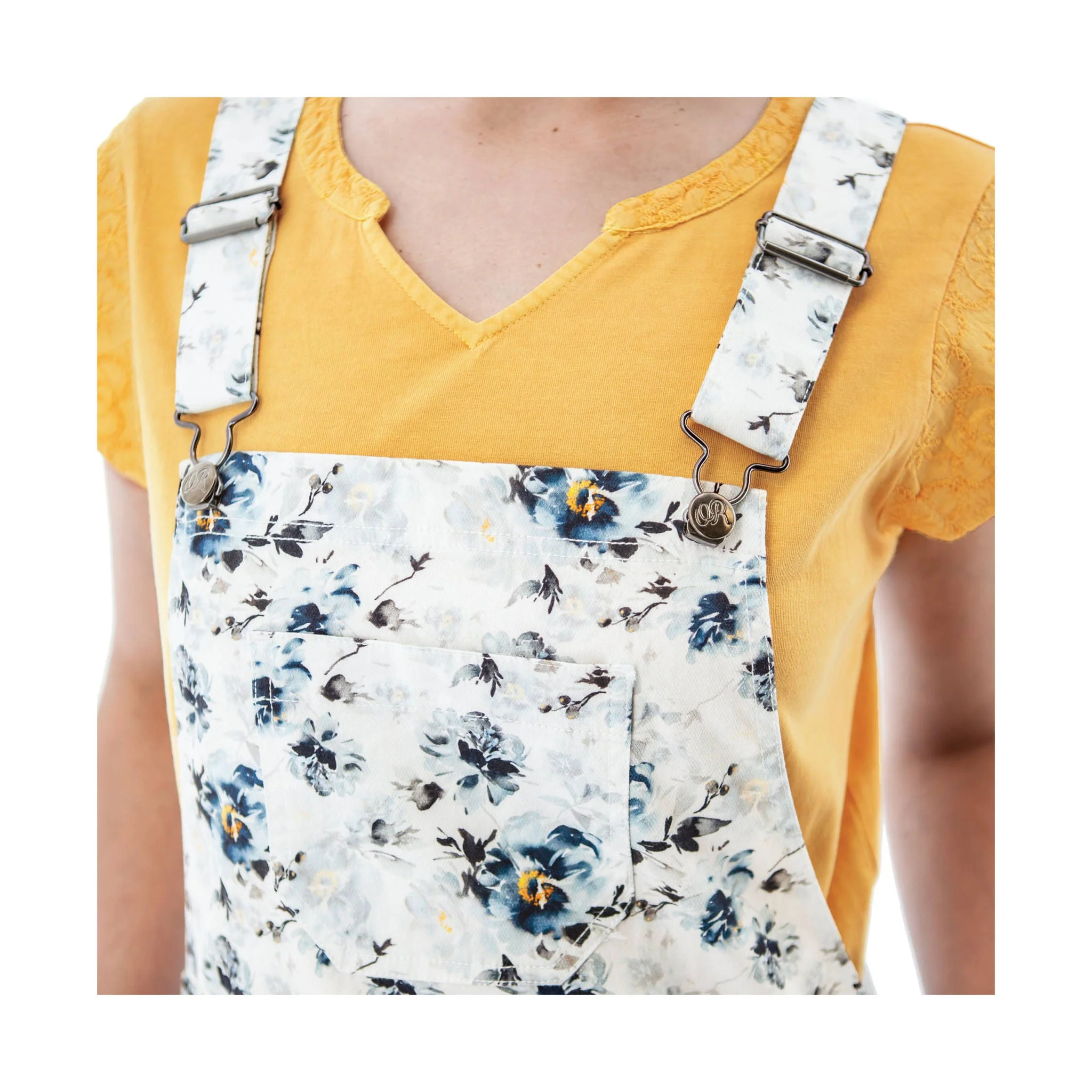 Old Ranch Women's Mabel Overall Short - White Print - Image 3