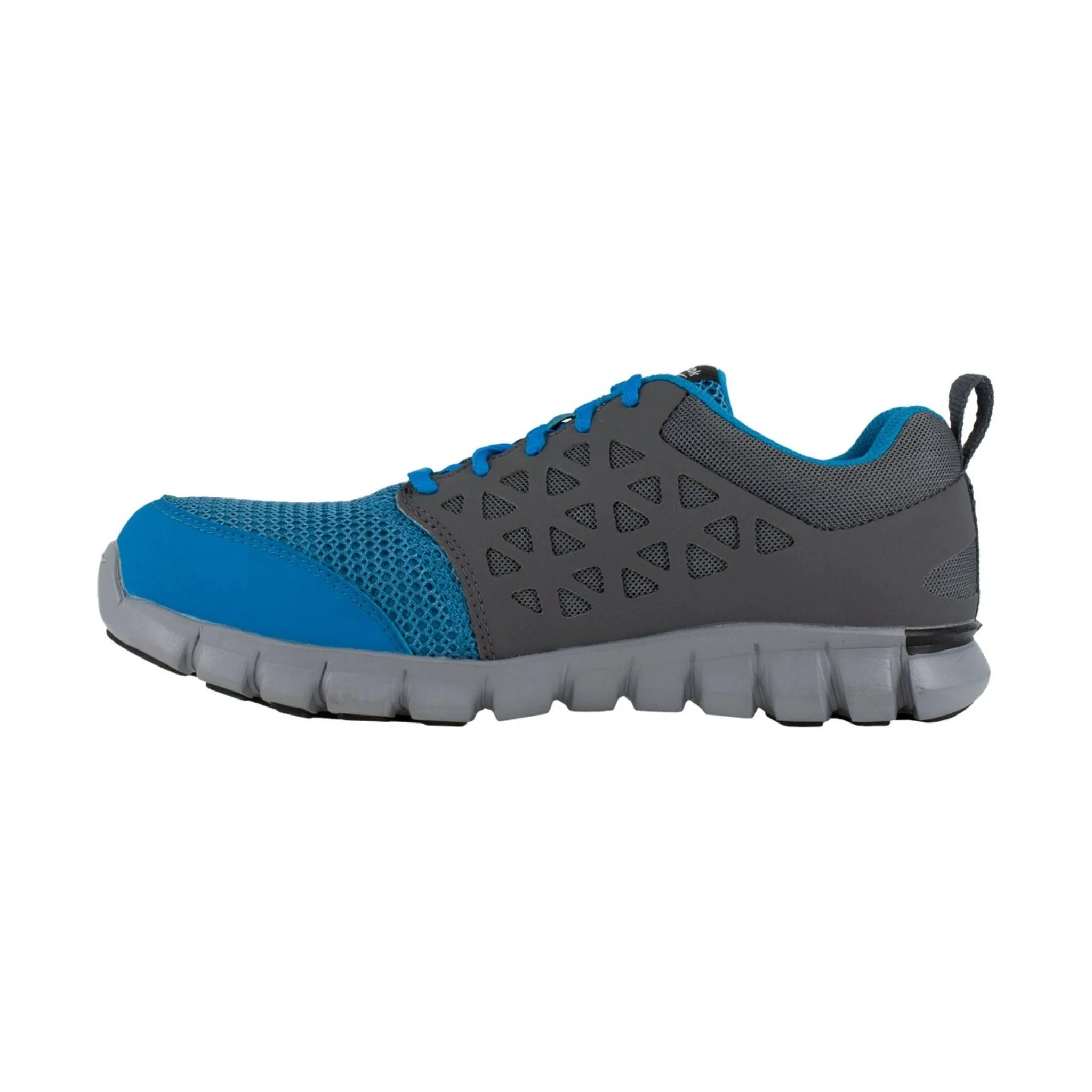 Reebok Work Men's Sublite Cushion Alloy Toe ESD Work Shoe - Grey/Blue - Image 3
