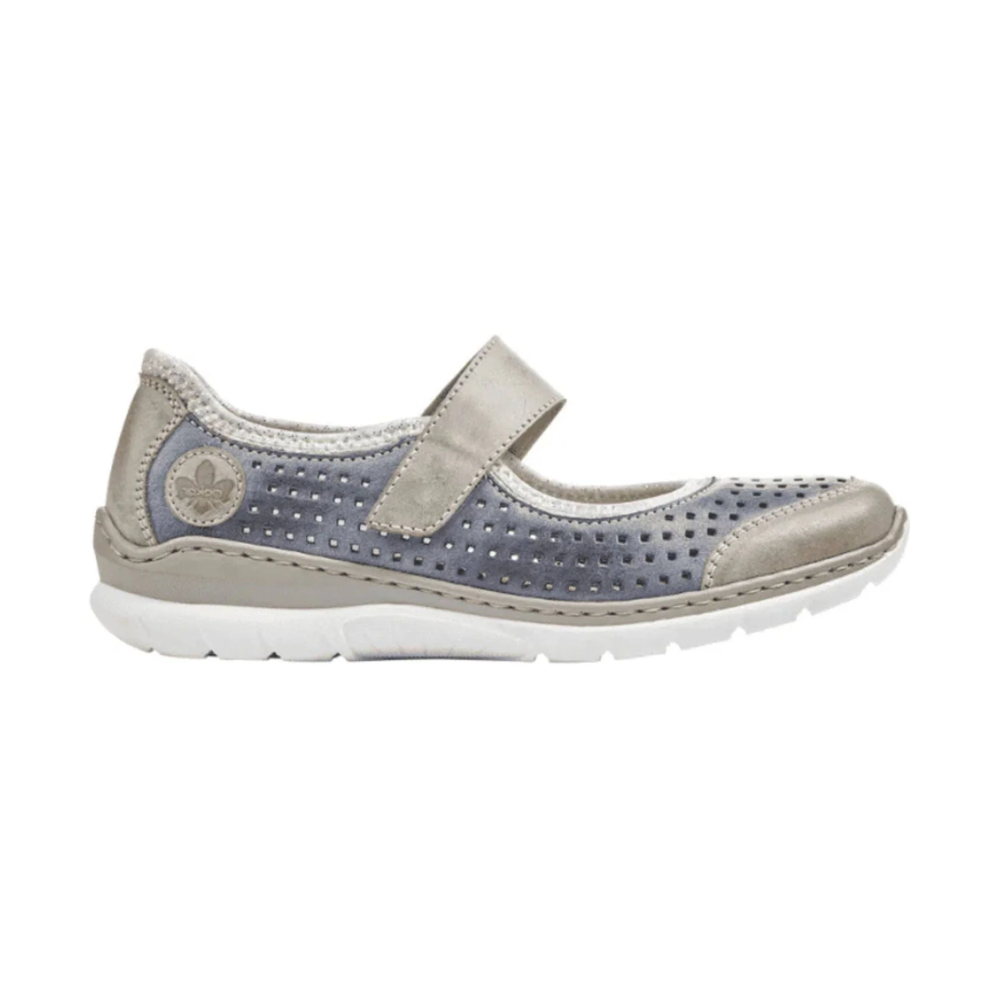 Rieker Women's Nikita Shoes - Steel/Jeans/Silverflower