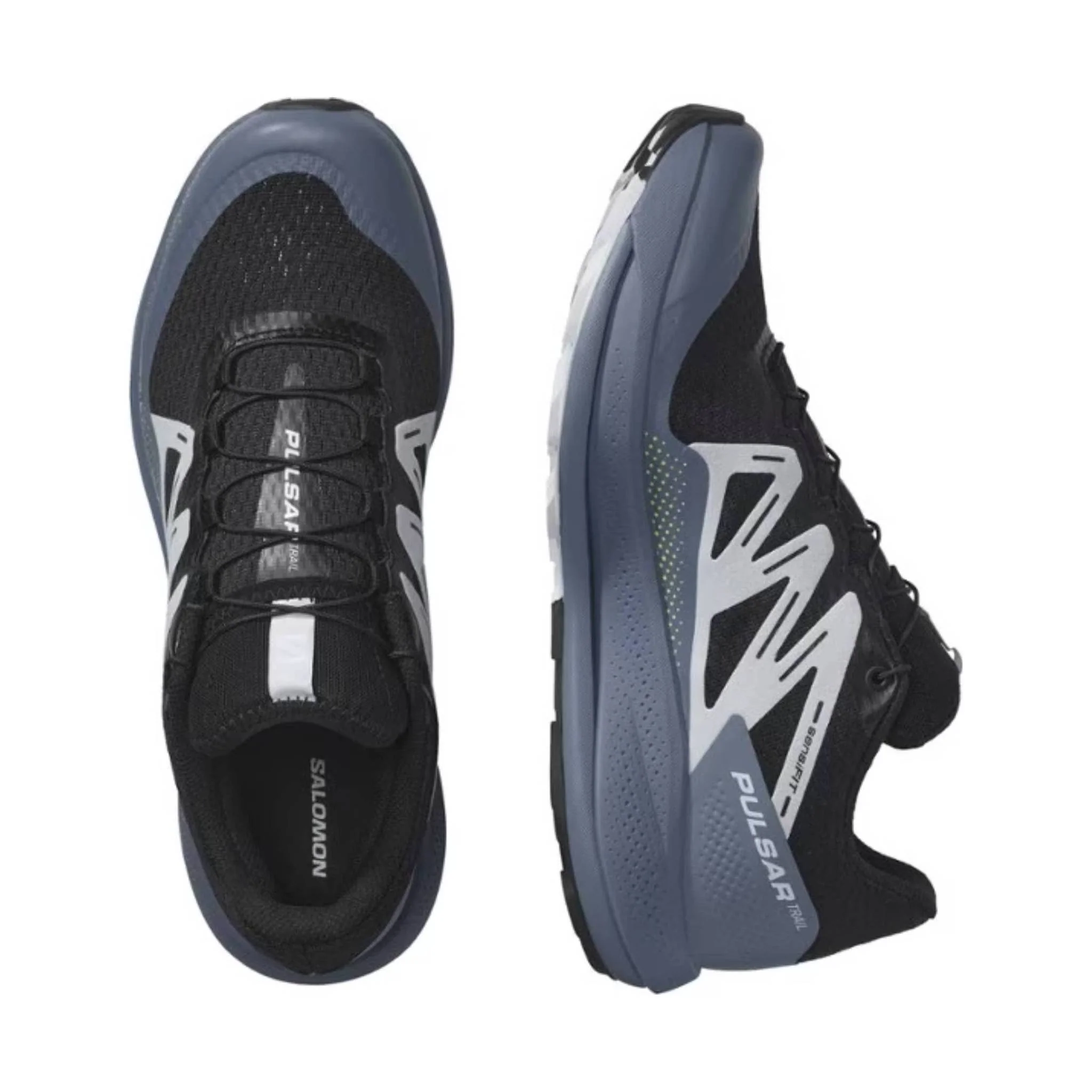 Salomon Men's Pulsar Trail Running Shoes - Black/China Blue/Artic Ice - Image 2
