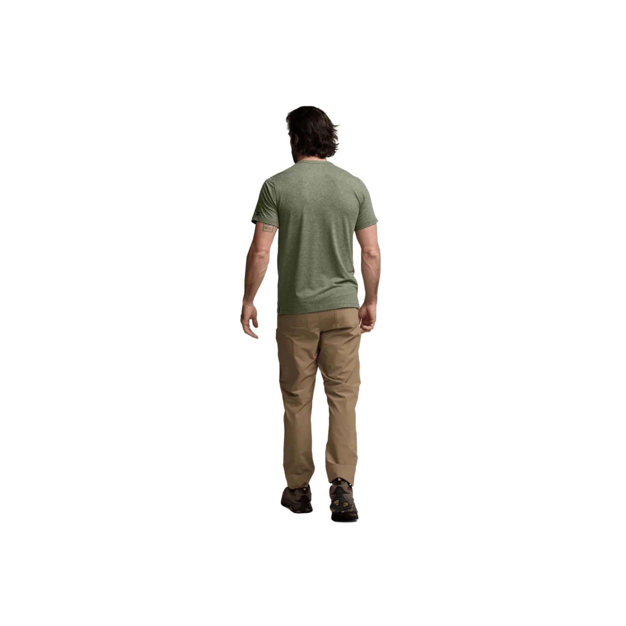 Sitka Men's Essential SS Henley - Olive Green Heather - Image 2