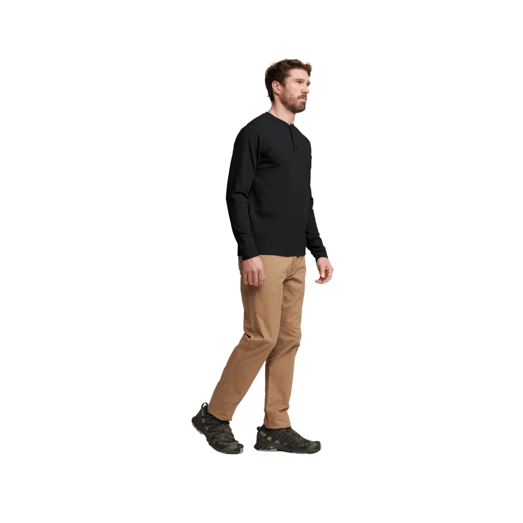 Sitka Men's Foothills Long Sleeve Henley - Sitka Black - Image 2