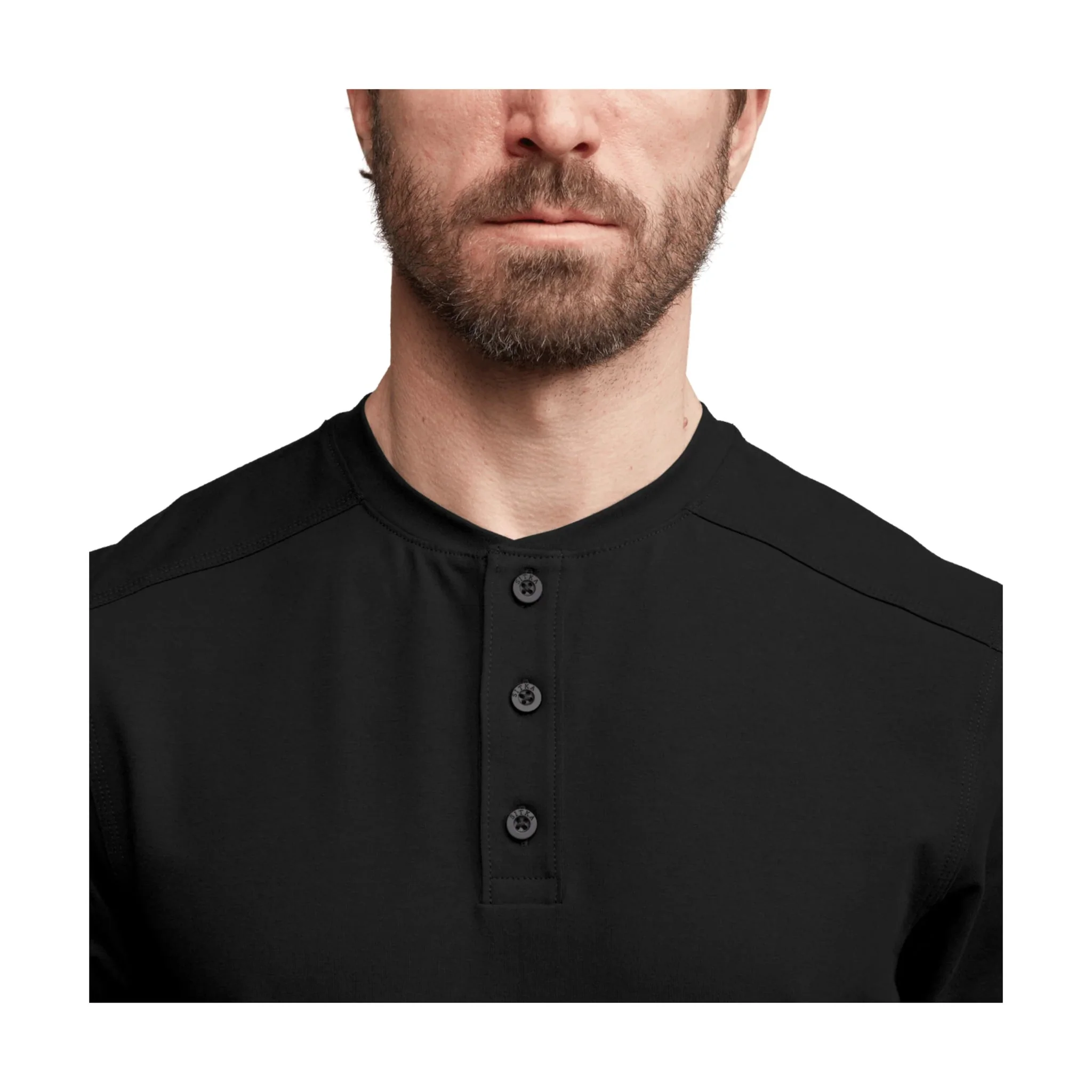 Sitka Men's Foothills Long Sleeve Henley - Sitka Black - Image 4