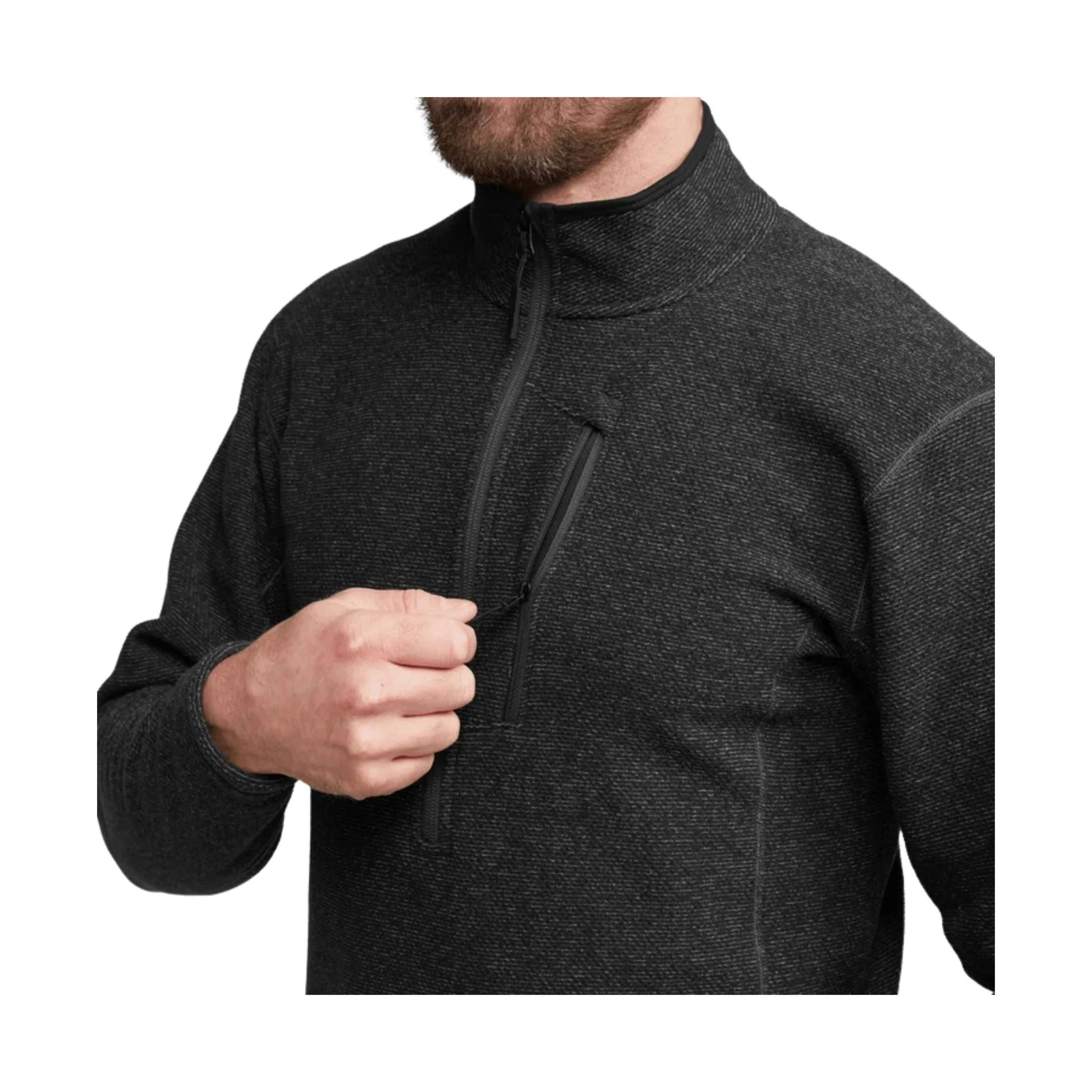 Sitka Men's Snowcrest Half Zip Fleece Pullover - Black Heather - Image 2