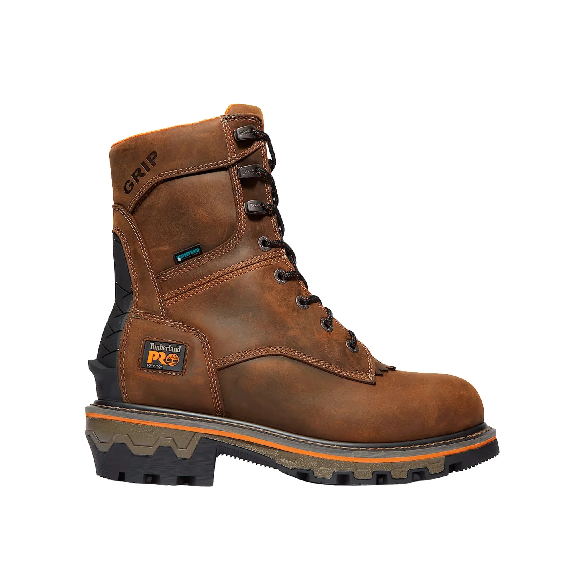 Timberland Pro Men's Boondock HD Logger Waterproof Soft Toe Work Boots - Brown Earth