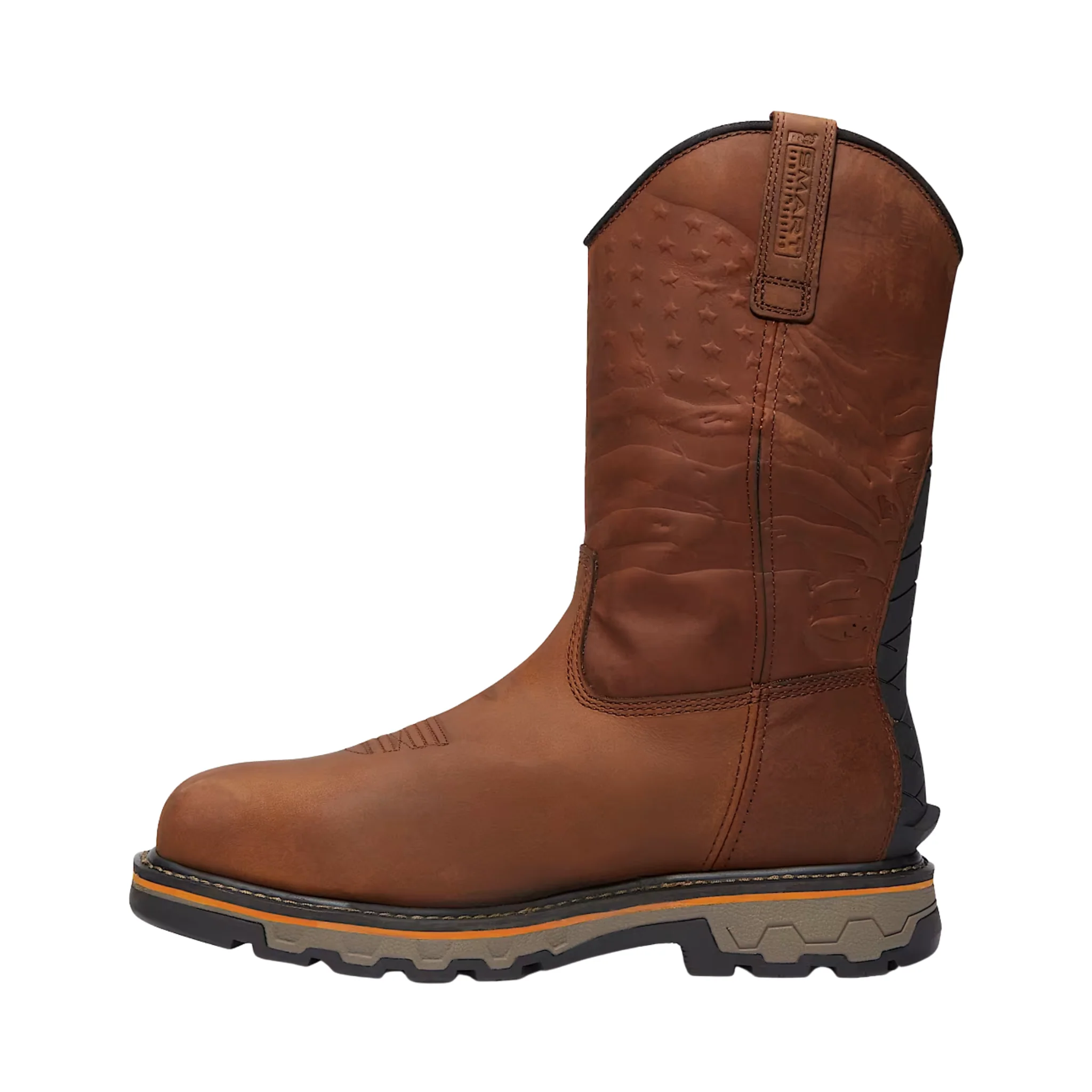 Timberland Pro Men's True Grit USA Pull On Waterproof Composite Toe Work Boots - Medium Brown Full-Grain - Image 2