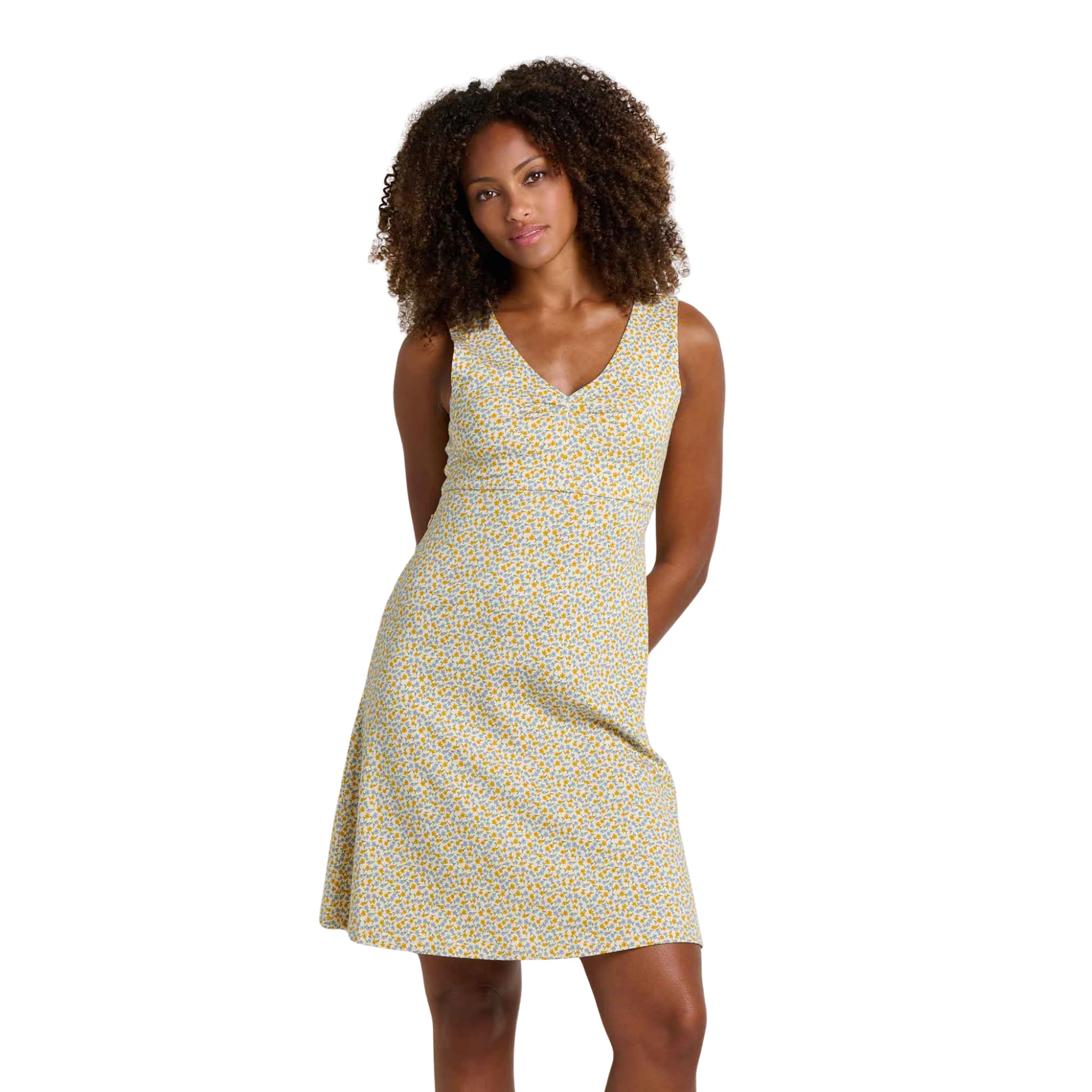 Toad & Co Women's Rosemarie Sleeveless Dress - Gold Print